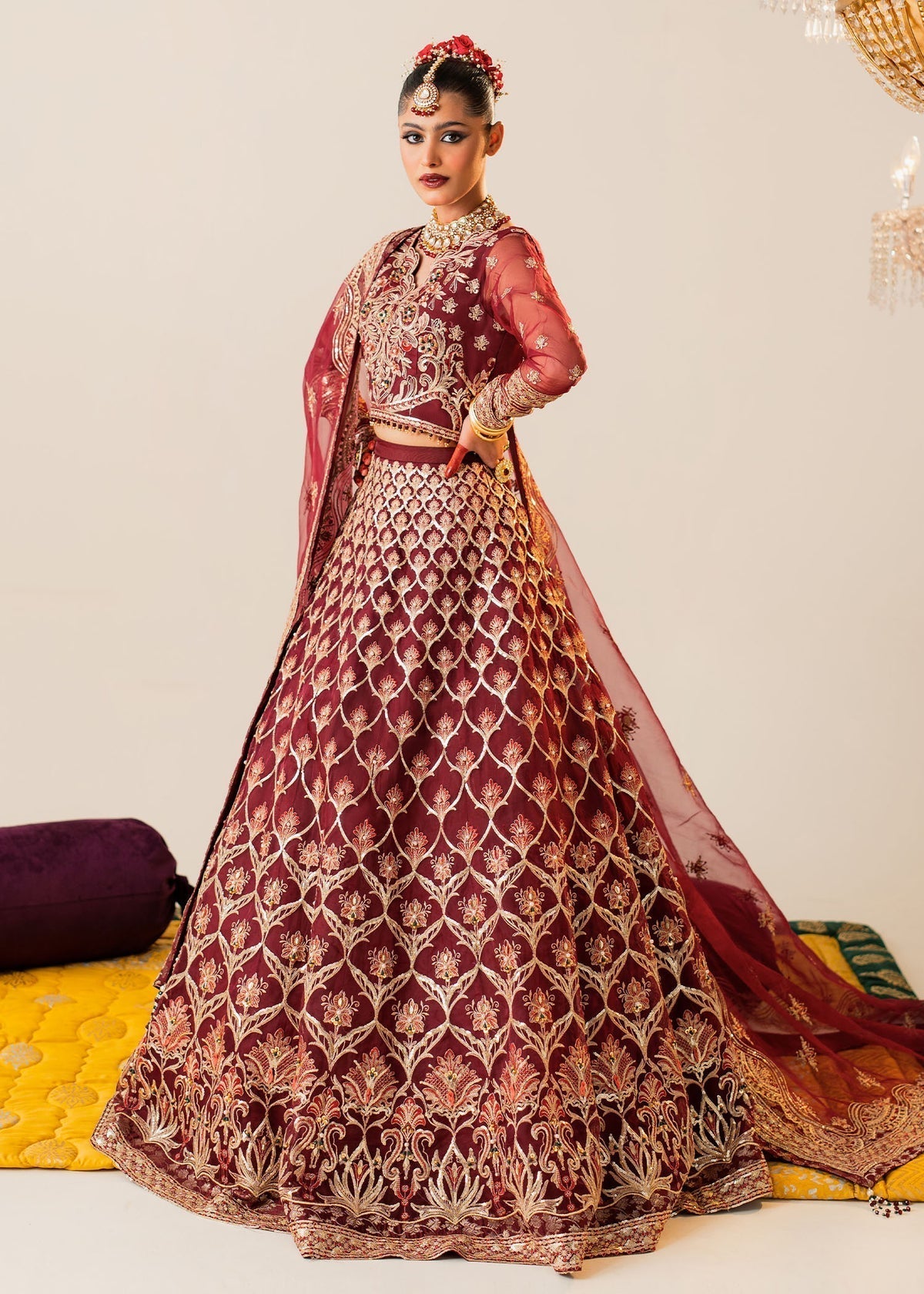 Shurooq | Zara Edit 24 | Raani XL Deep Red Organza