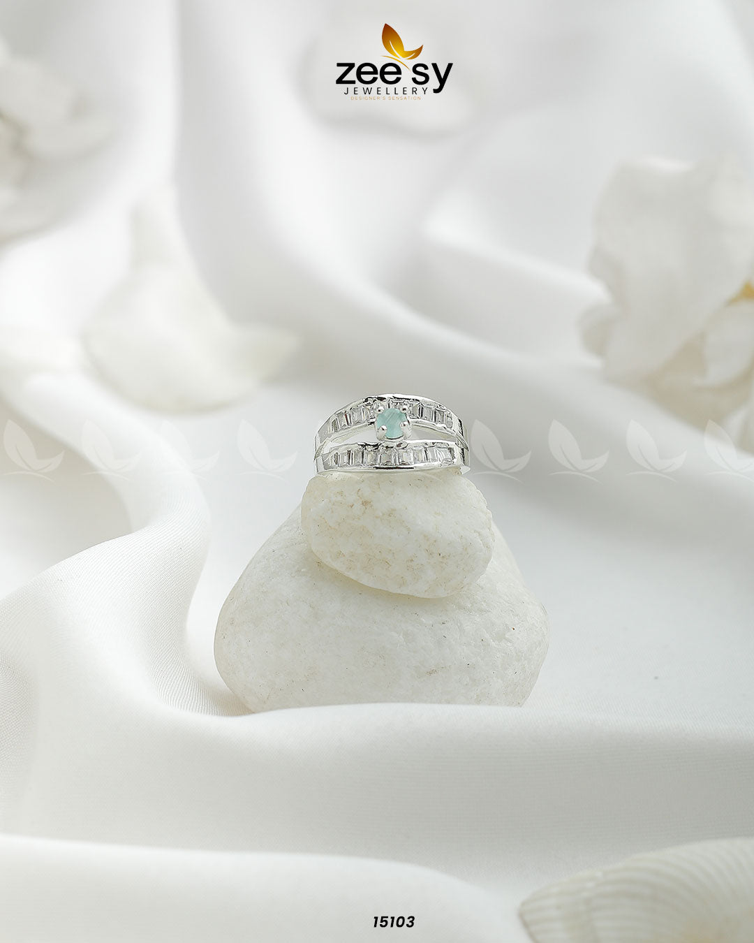 Mirage Ring Silver Mint Green