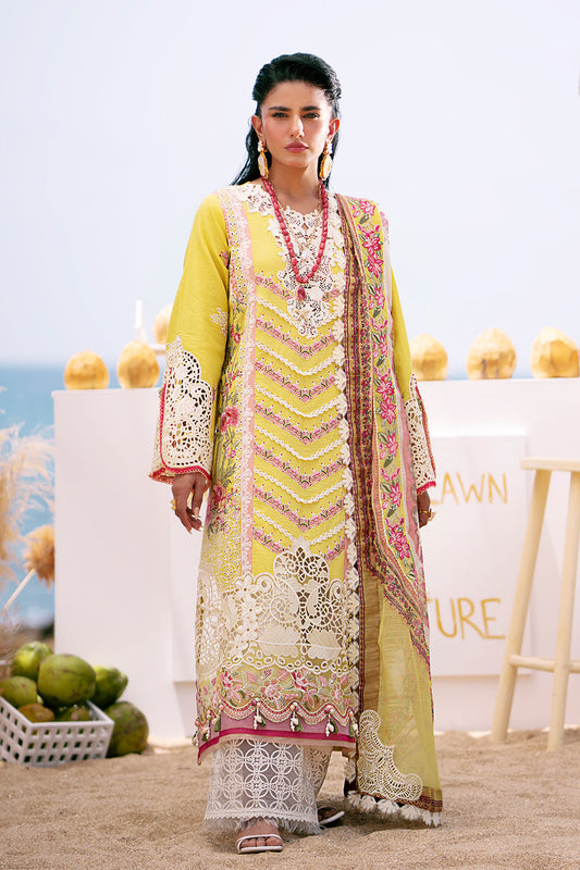 AJR Couture | Dastan Luxury Lawn 25 | Sunset XS Yellow Lawn