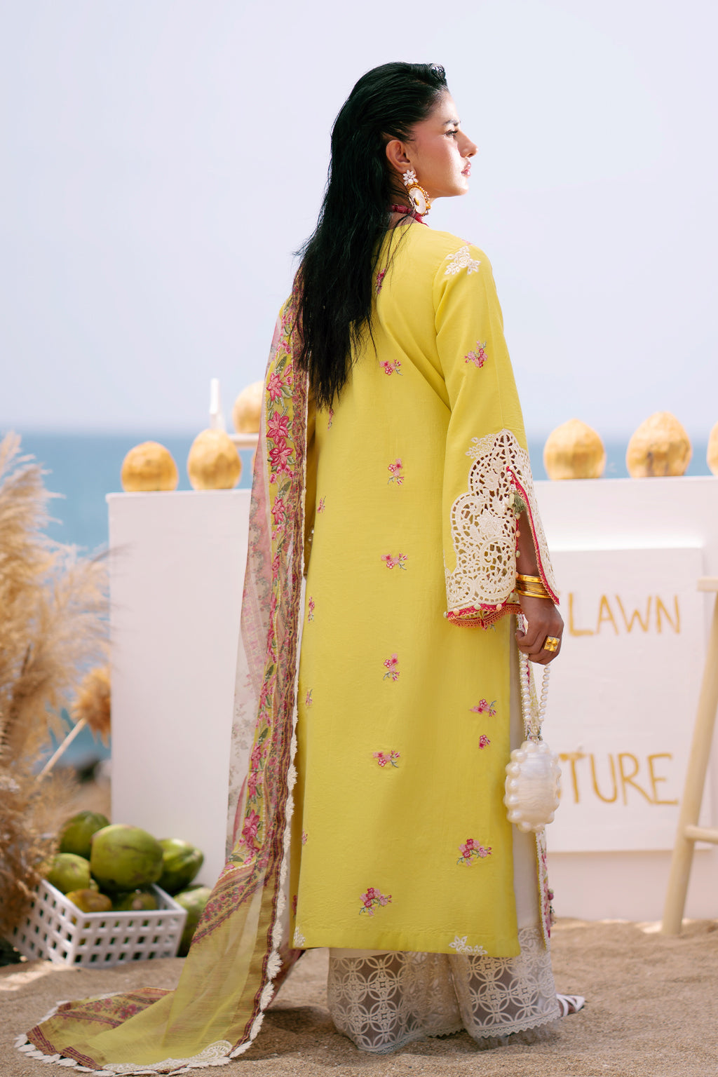 AJR Couture | Dastan Luxury Lawn 25 | Sunset S Yellow Lawn