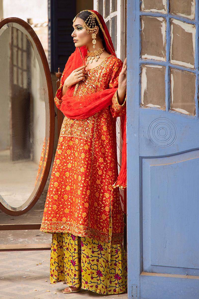 The Pink Tree Company | Wedding Wear | TANGERINE IN RED - Pakistani Designer Dress - by The Pink Tree Company | Type: Formal - 100% Original at Saira Sultan