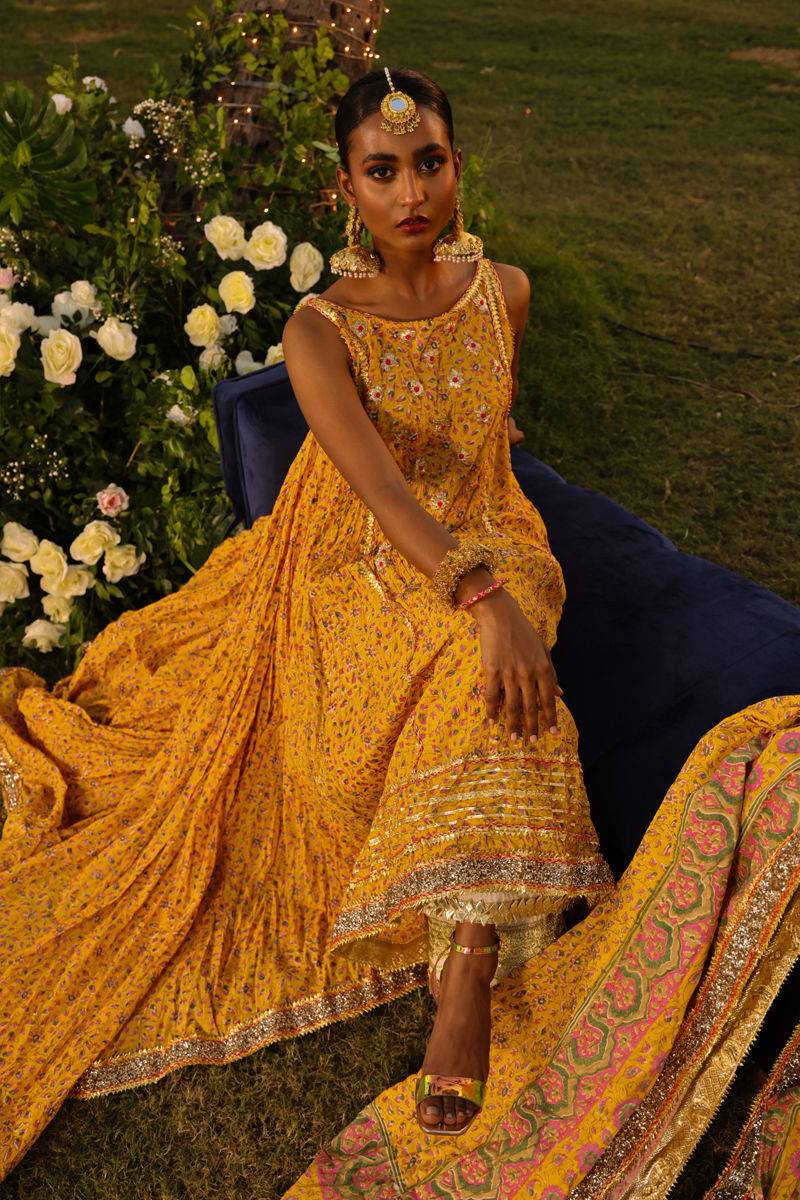 The Pink Tree Company | Wedding Wear | SAFFRON GARDEN - Pakistani Designer Dress - by The Pink Tree Company | Type: Formal - 100% Original at Saira Sultan