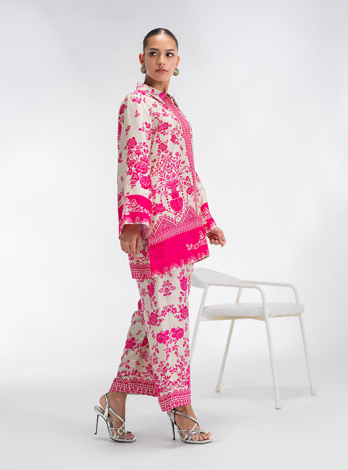 Zainab Chottani | Eid Pret 25 | Kira L Hot Pink Silk
