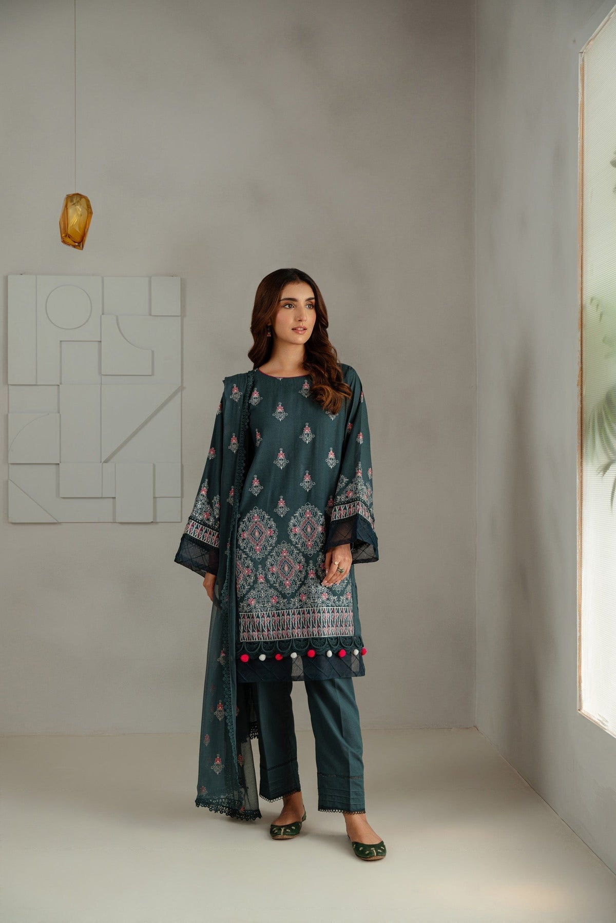 Taana Baana | Manzil Winter | C3414B XS Zinc Karandi