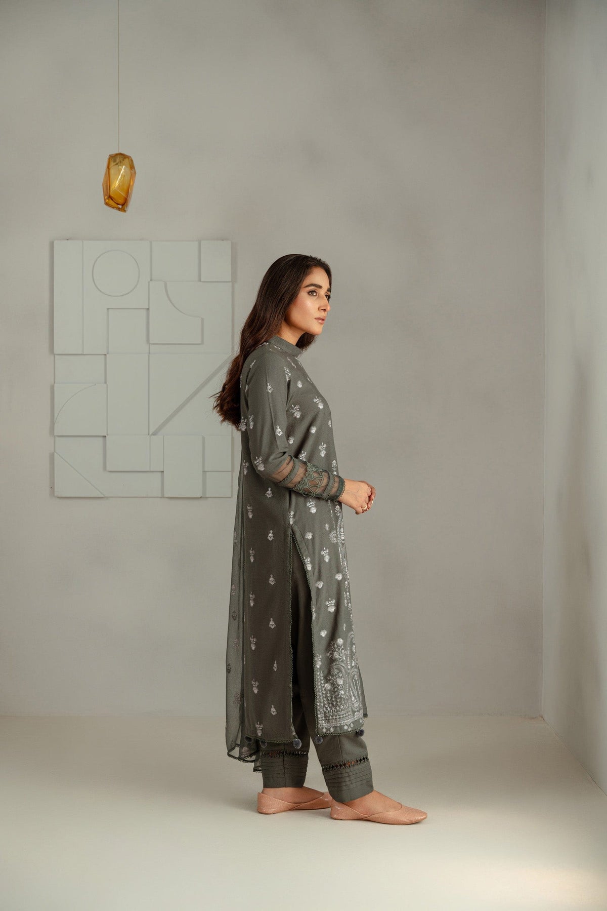 Taana Baana | Manzil Winter | S3390A M Gray Karandi