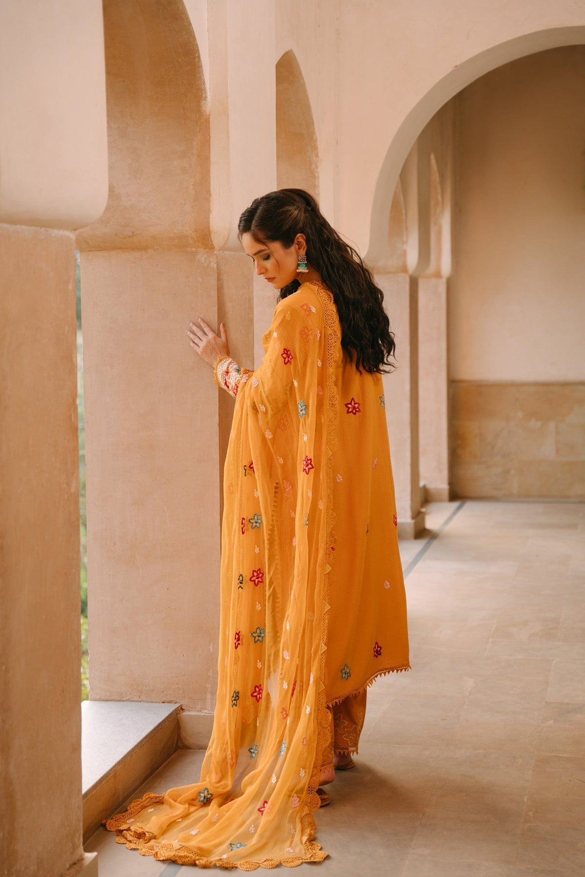 Taana Baana | Manzil Winter | C3408A S Orange Karandi