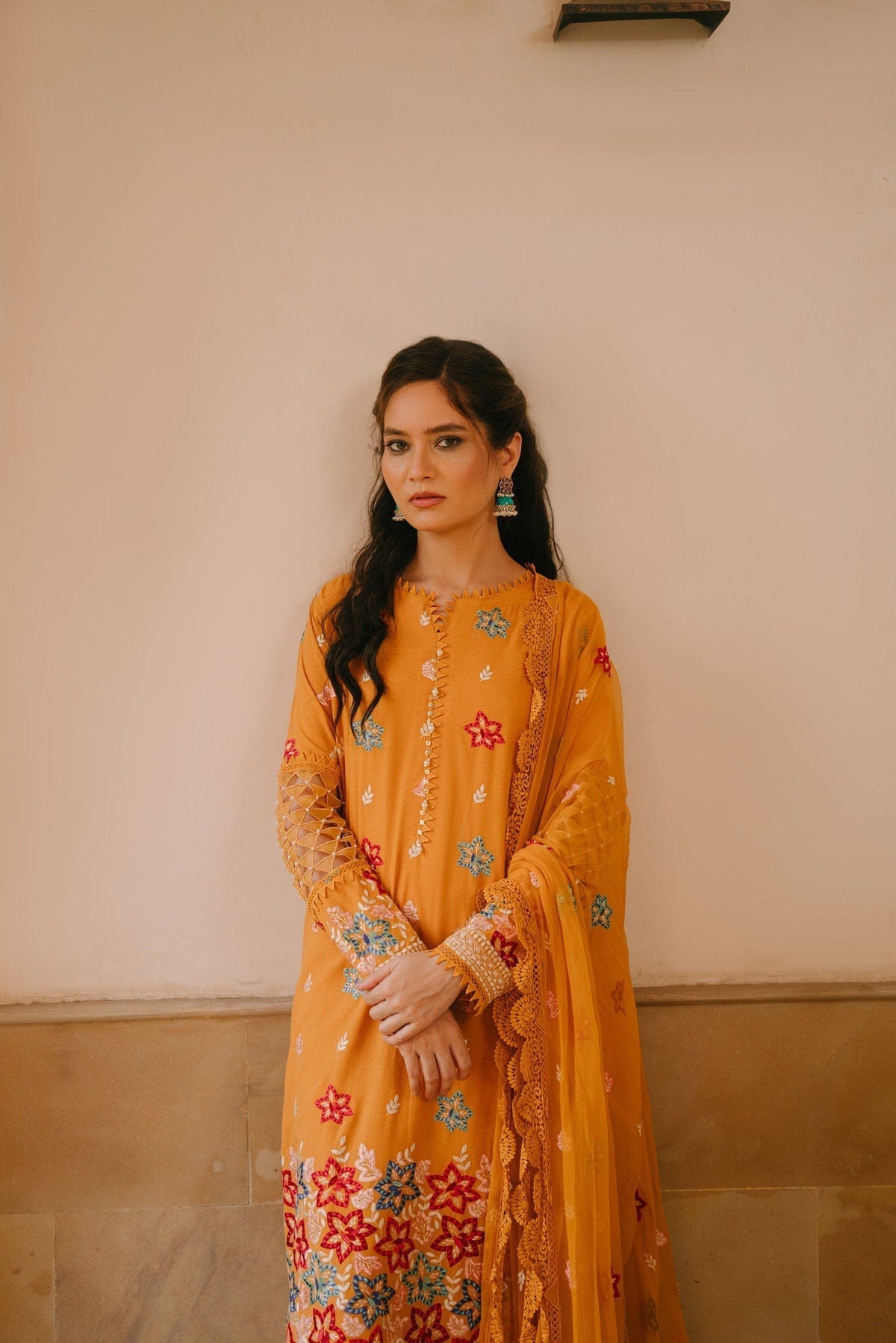 Taana Baana | Manzil Winter | C3408A M Orange Karandi