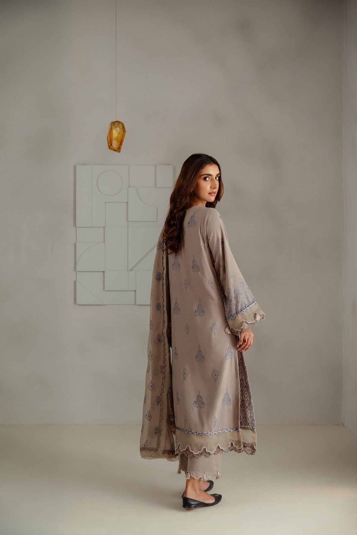 Taana Baana | Manzil Winter | C3415A S Cloud Gray Karandi