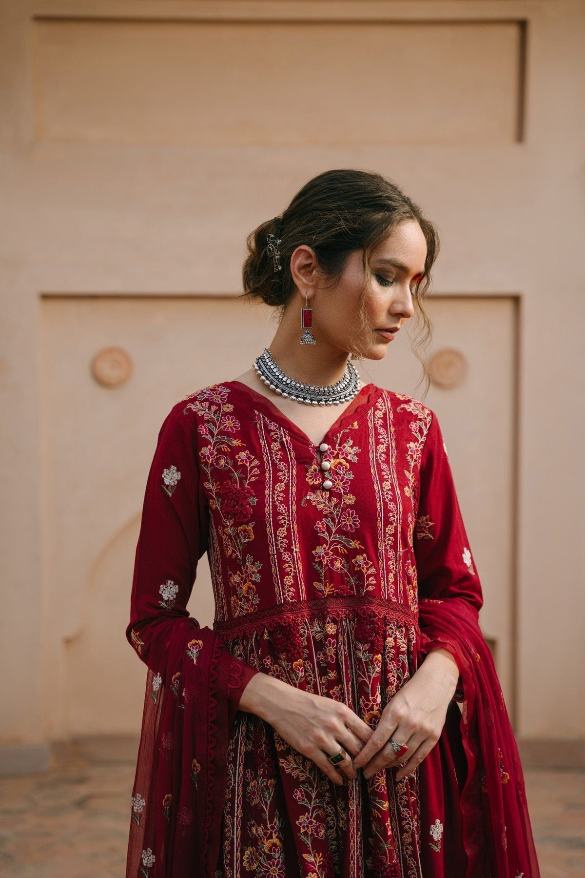Taana Baana | Manzil Winter | M3402B M Maroon Karandi