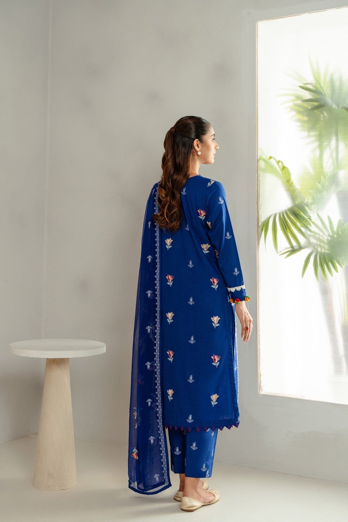 Taana Baana | Manzil Winter | S3394A S Royal Blue Slub Khaddar