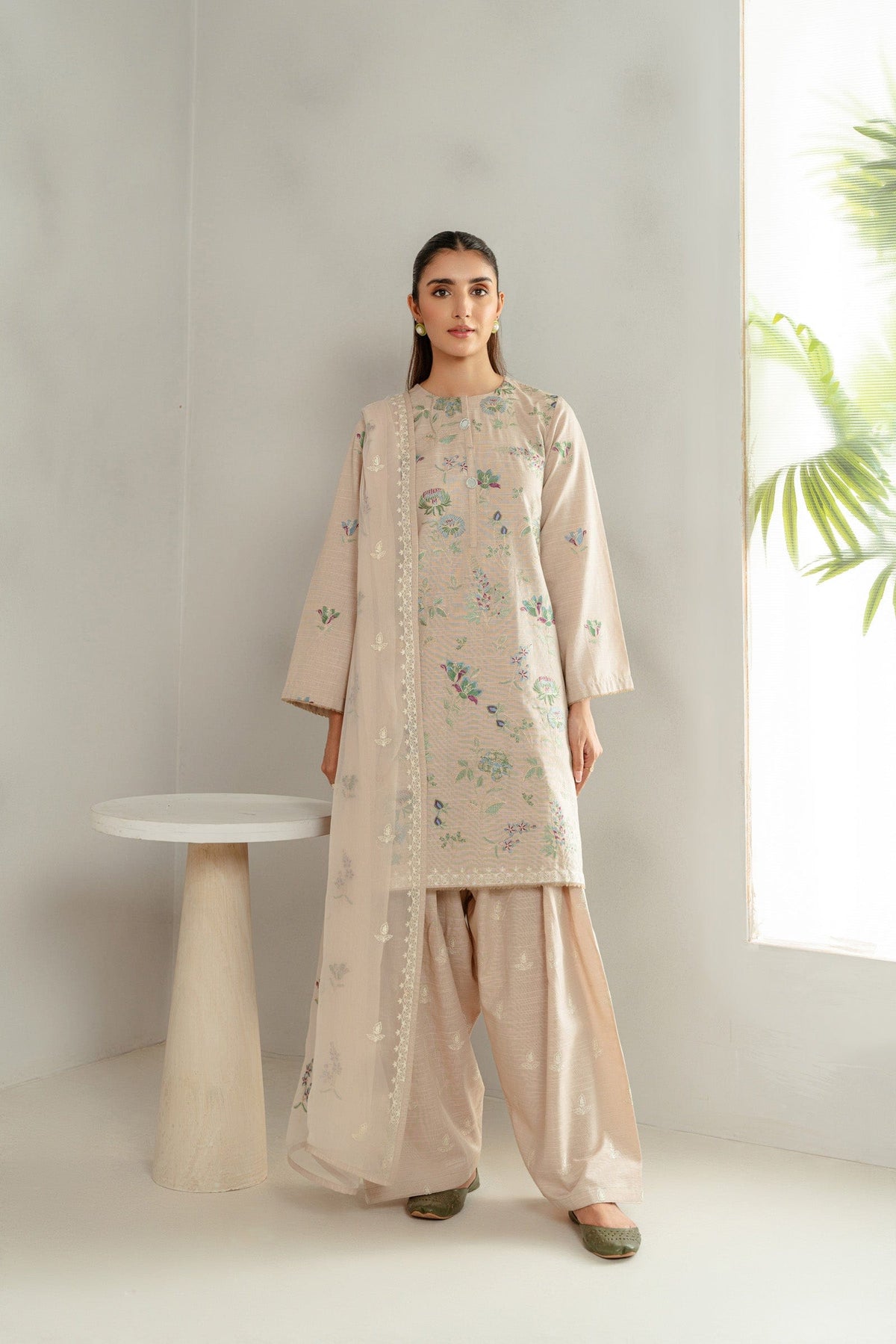 Taana Baana | Manzil Winter | S3394B XS Light Skin Slub Khaddar