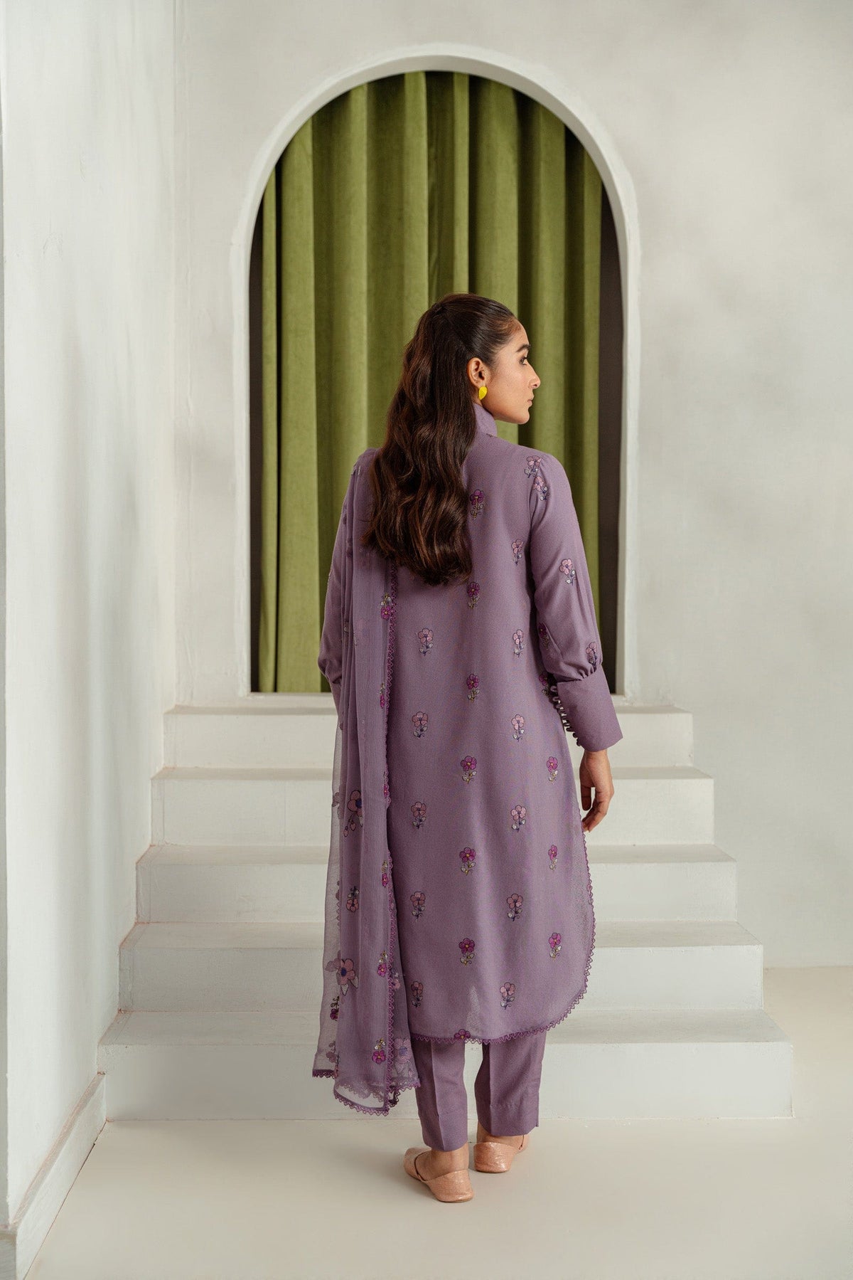 Taana Baana | Manzil Winter | M3407B S Purple Gray Karandi