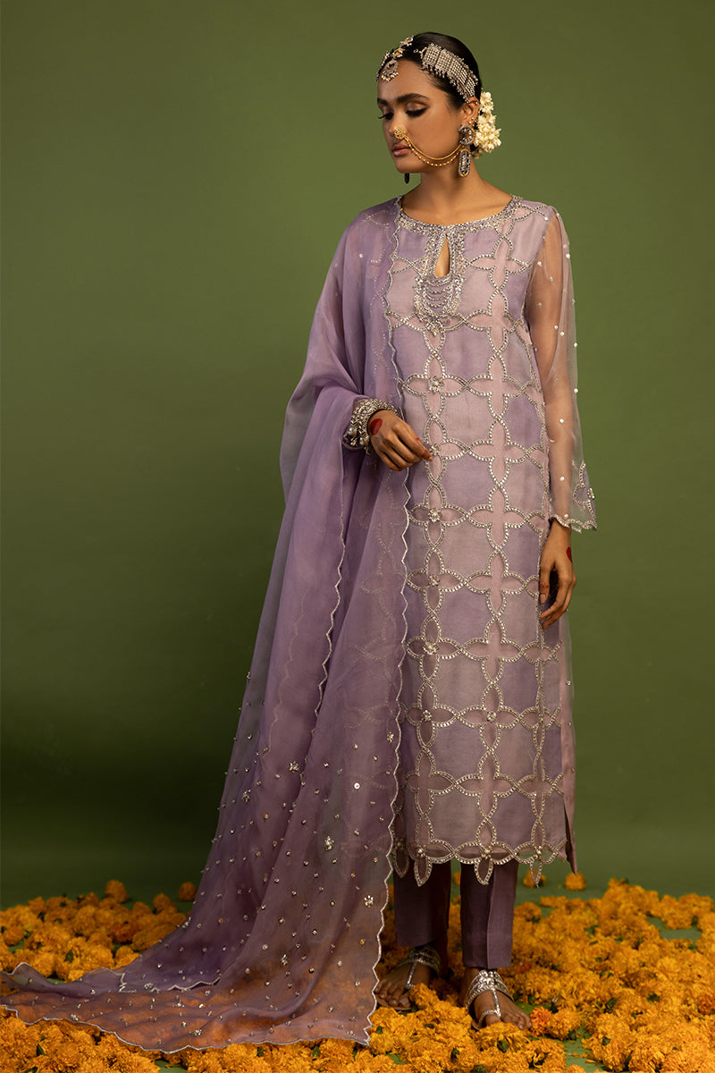 Wardha Saleem | Luxury Pret Traditional Wear | SARAAB - LILAC HEAVY FORMAL (2 PC) XS Lilac Raw Silk