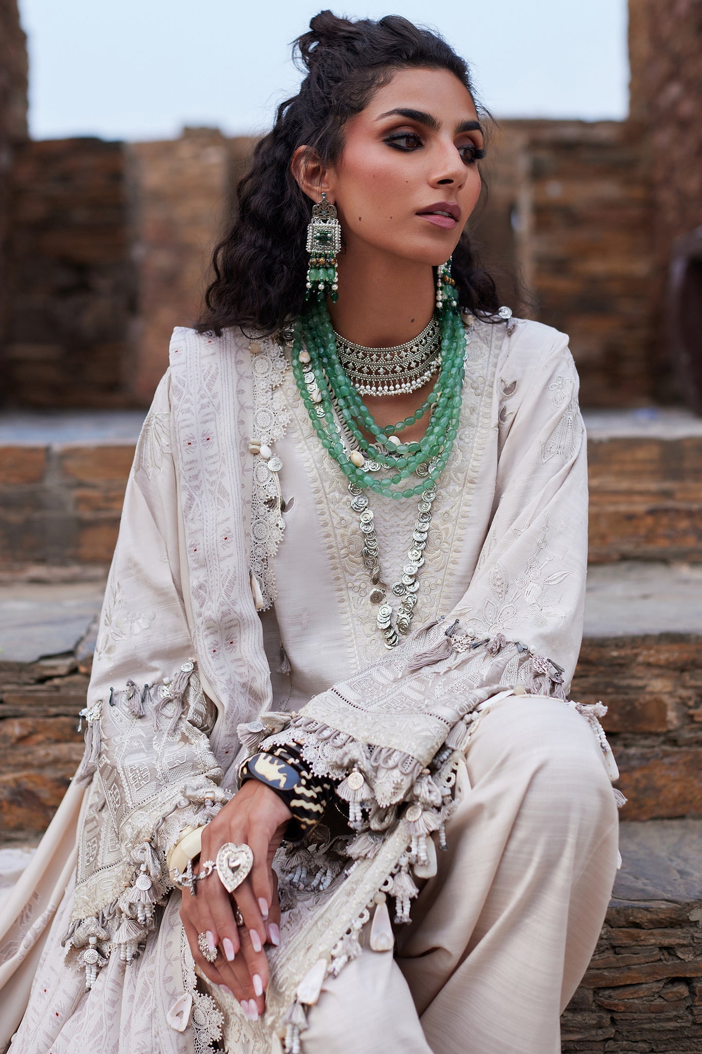 Elan | Winter Collection 24 | THALINA (EW24-05) L White Jacquard