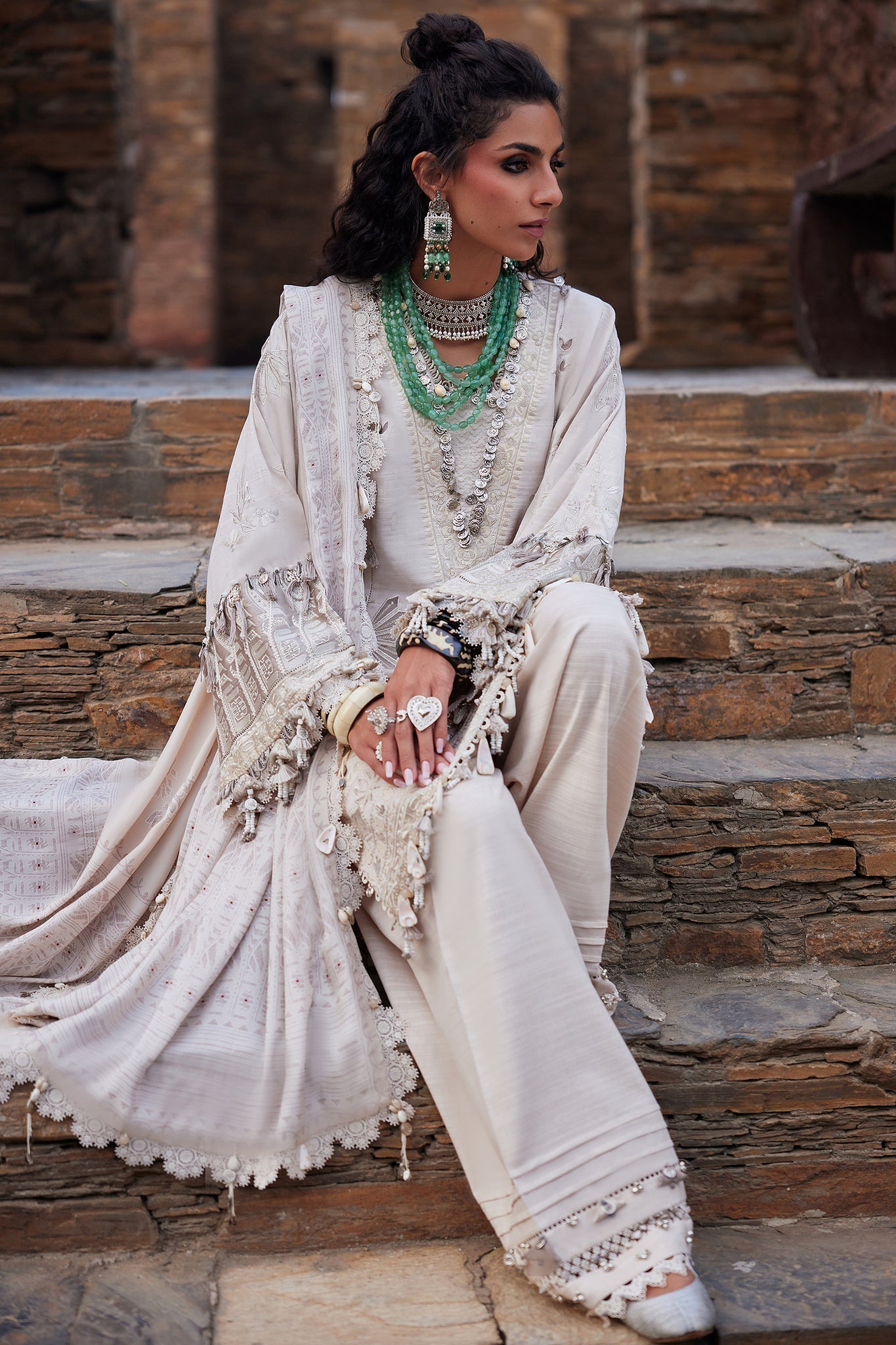 Elan | Winter Collection 24 | THALINA (EW24-05) XL White Jacquard