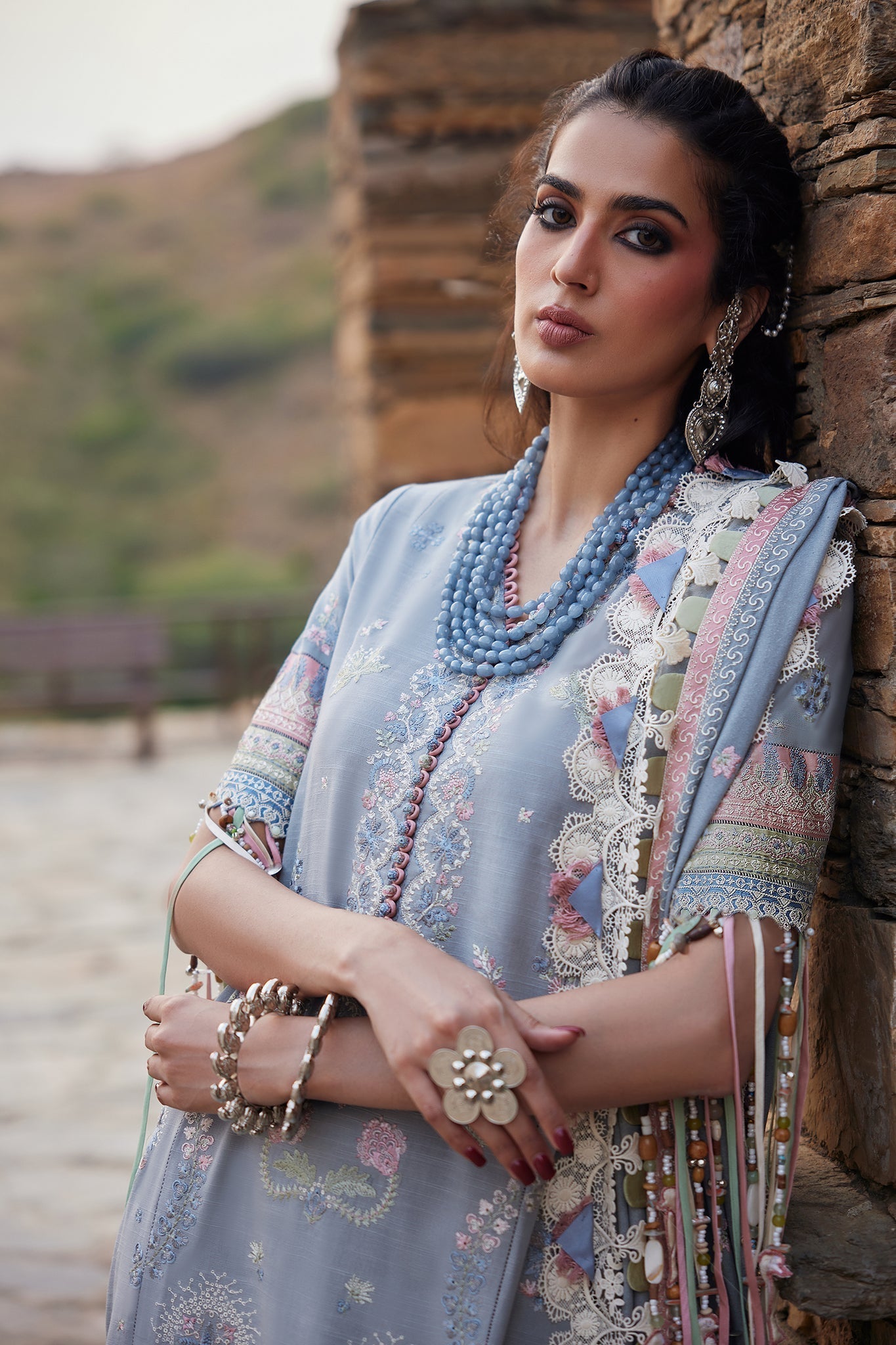 Elan | Winter Collection 24 | SERAPHINA (EW24-01) M Sky Blue Khaddar