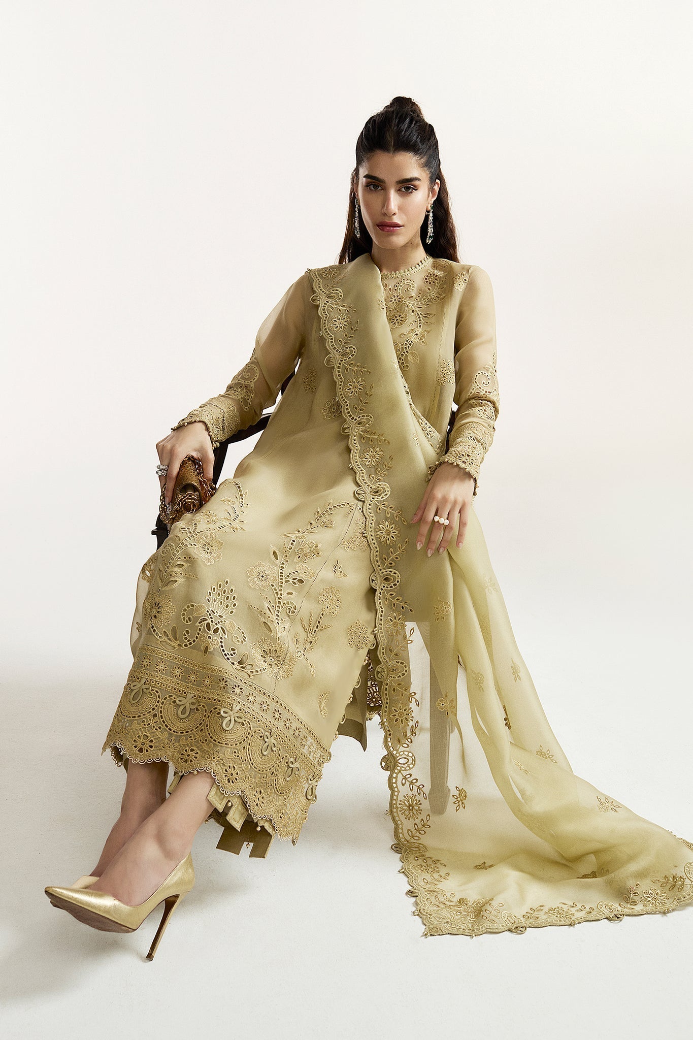 Elan I Vital Ornee I JARDIN SAUGE (EV-21352) - Pakistani Designer Dress - by Elan - Type : Ladies Clothes - 100% Original at Saira Sultan