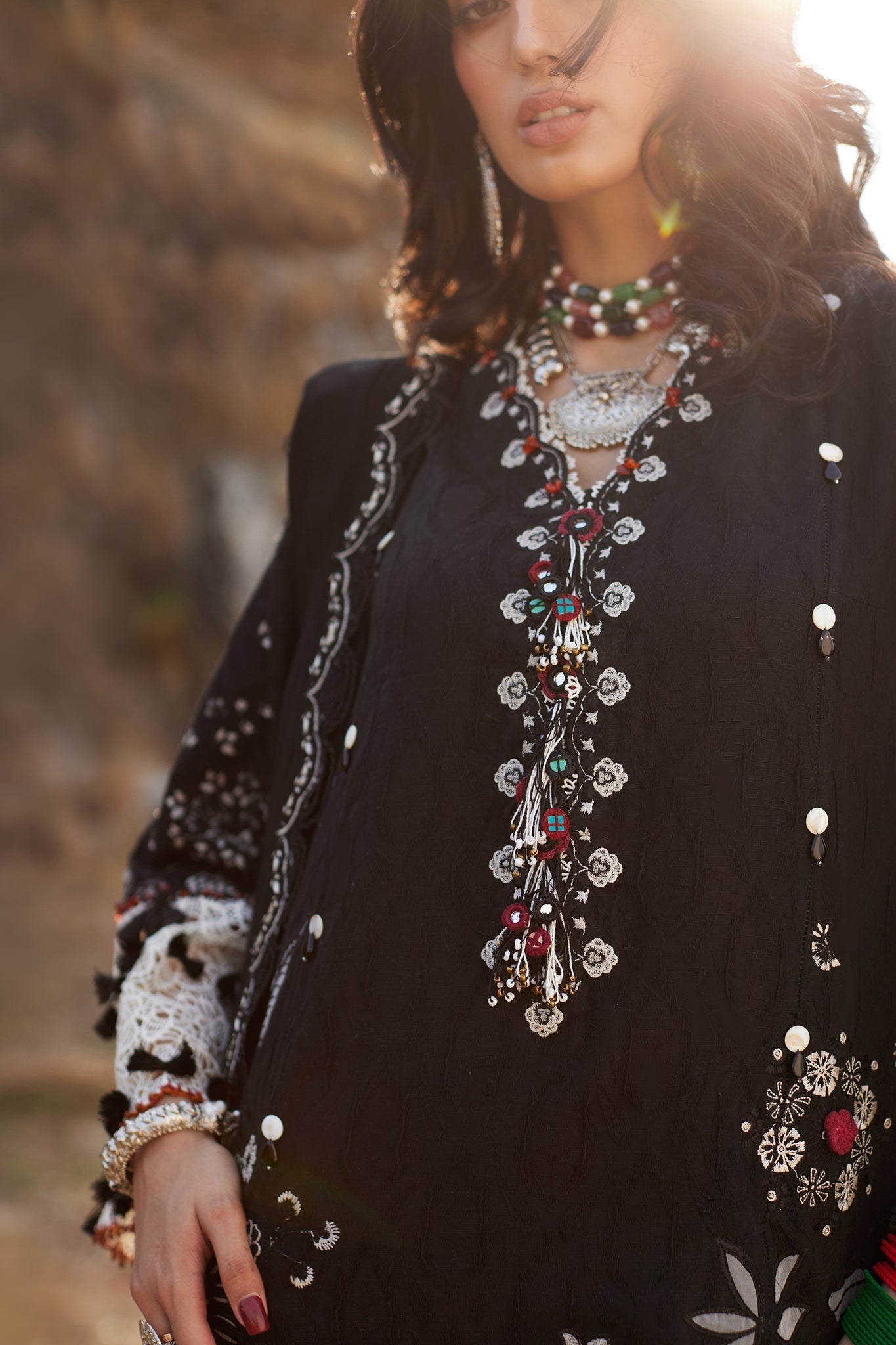 Elan | Winter Collection 24 | AYANNA (EW24-10) M Black Jacquard