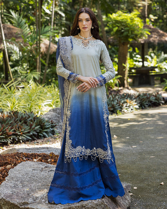 Ain | Cascade Party Wears | AN-104 XS Gray Korean Raw Silk