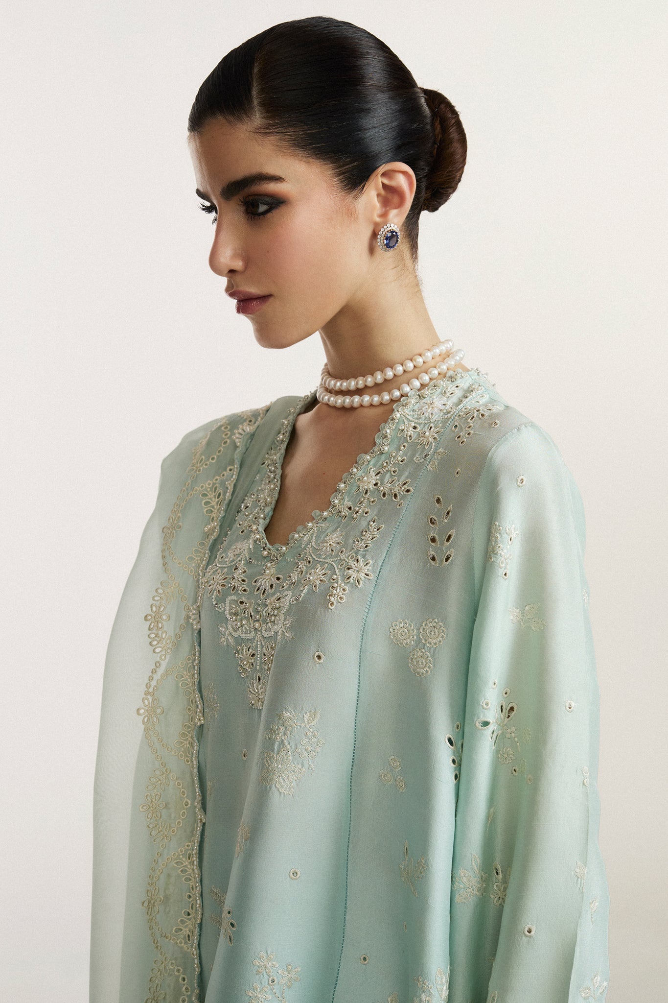 Elan I Vital Ornee I BLEU SERENITE (EV-21359) - Pakistani Designer Dress - by Elan - Type : Ladies Clothes - 100% Original at Saira Sultan