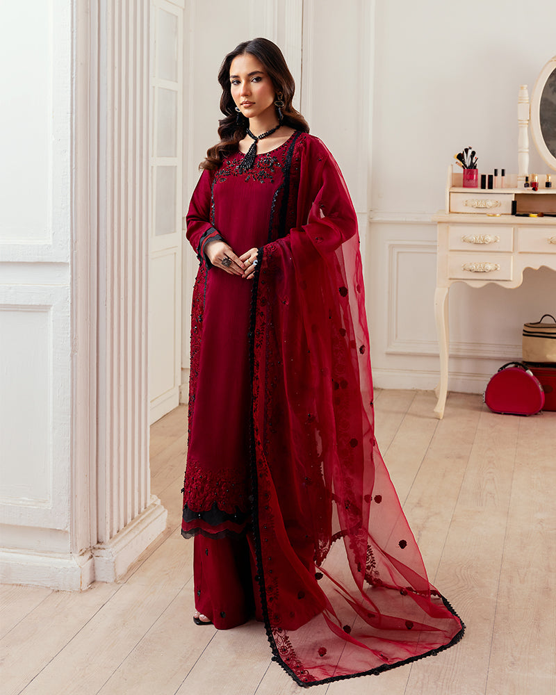 Ain | Zahra Formal Edit 25 | AN-116 S Red Raw Silk