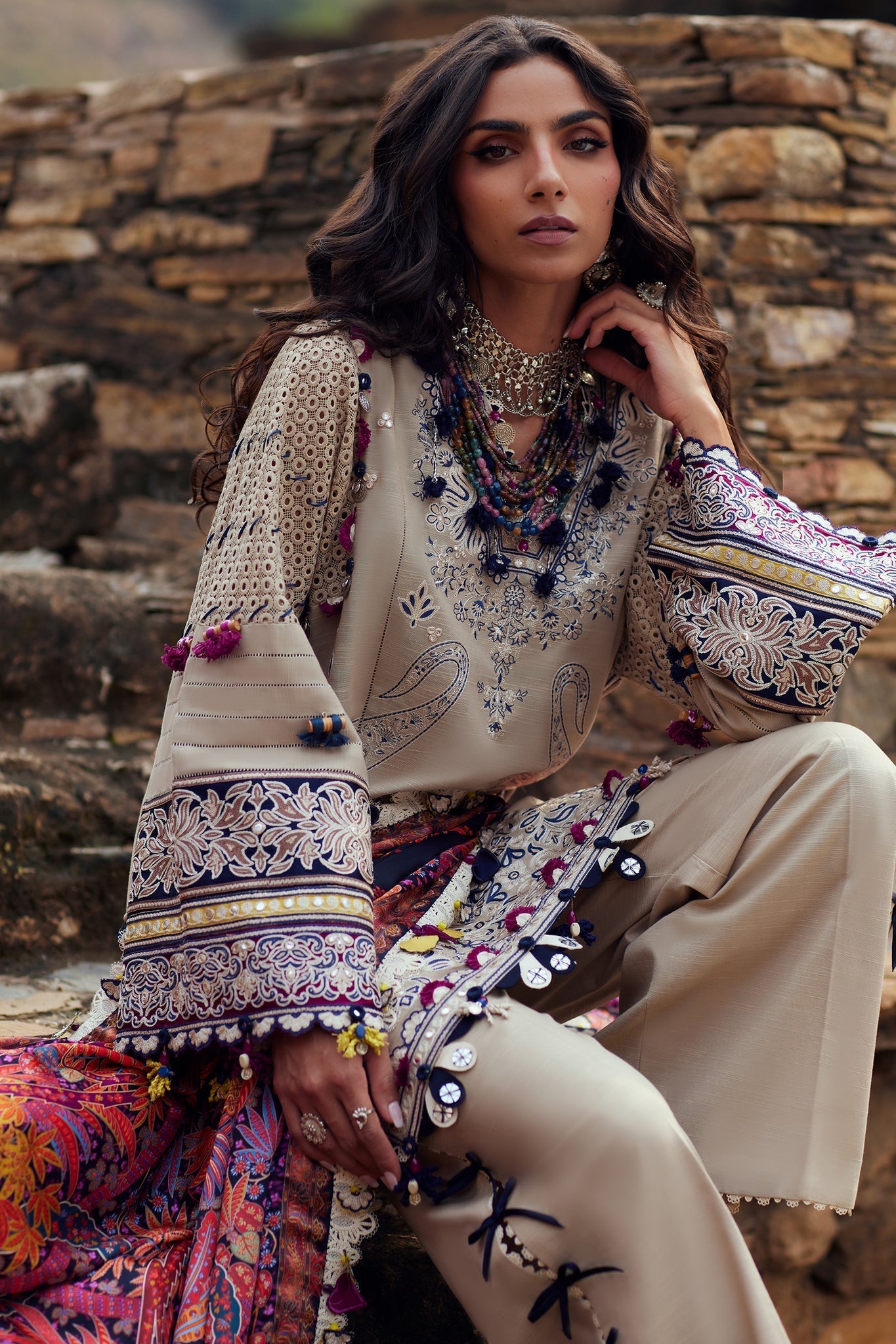 Elan | Winter Collection 24 | ARSIA (EW24-02) L Beige Khaddar