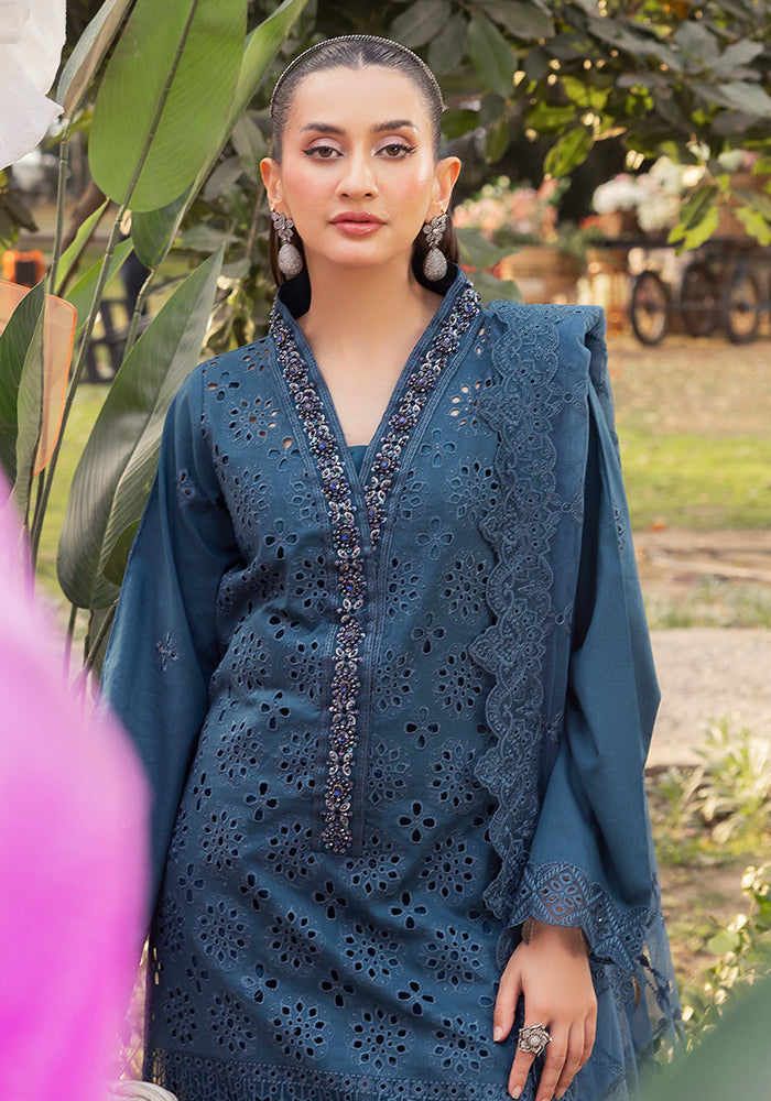 Altan | Garden of grace | ALT-09 Moonflower Haze M Teal Blue Lawn