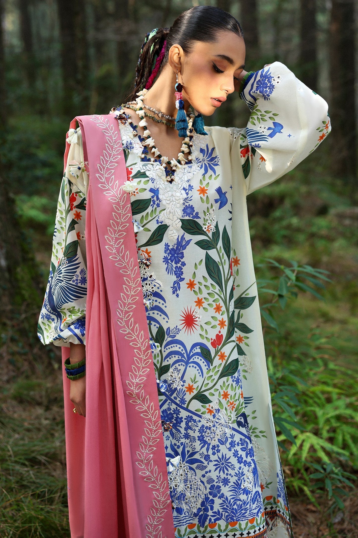 Zaha | Lawn 25 | WHITE SOLANA (ZL25-03 B) XL White Lawn