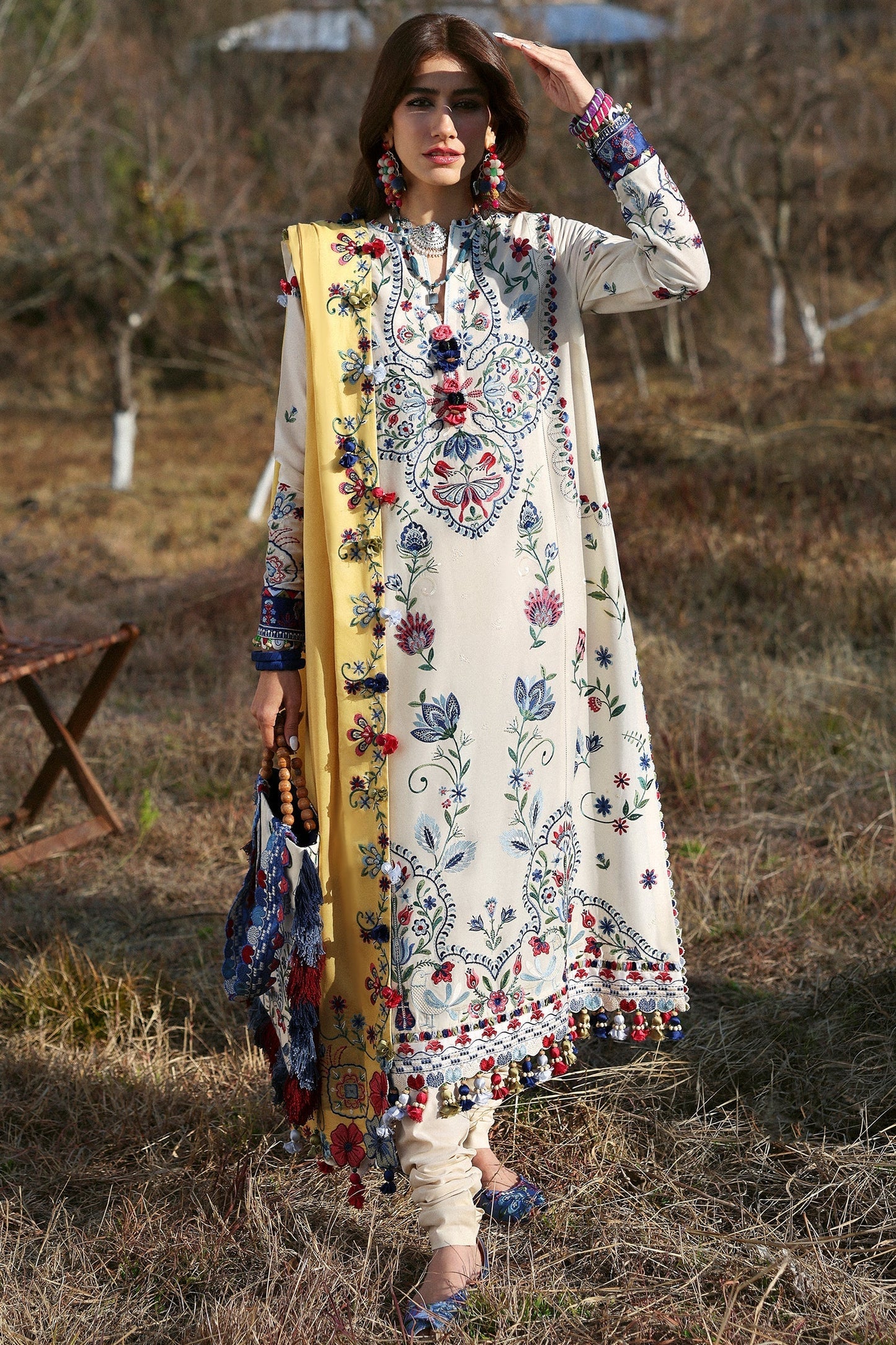Zaha | Lawn 25 | KASHUR (ZL25-11 B) XS Off White Lawn