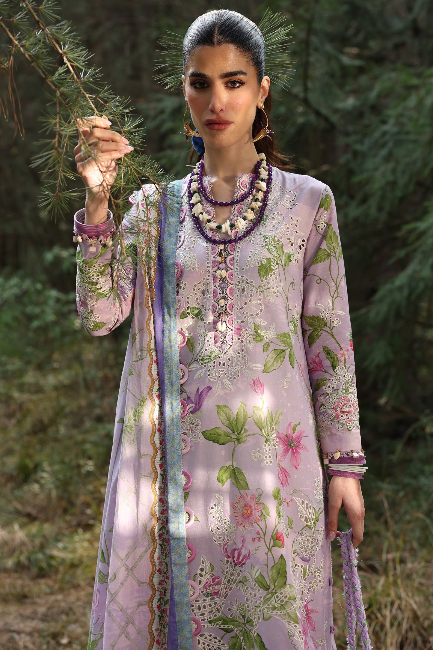 Zaha | Lawn 25 | ELARA (ZL25-02 A) S Lilac Lawn