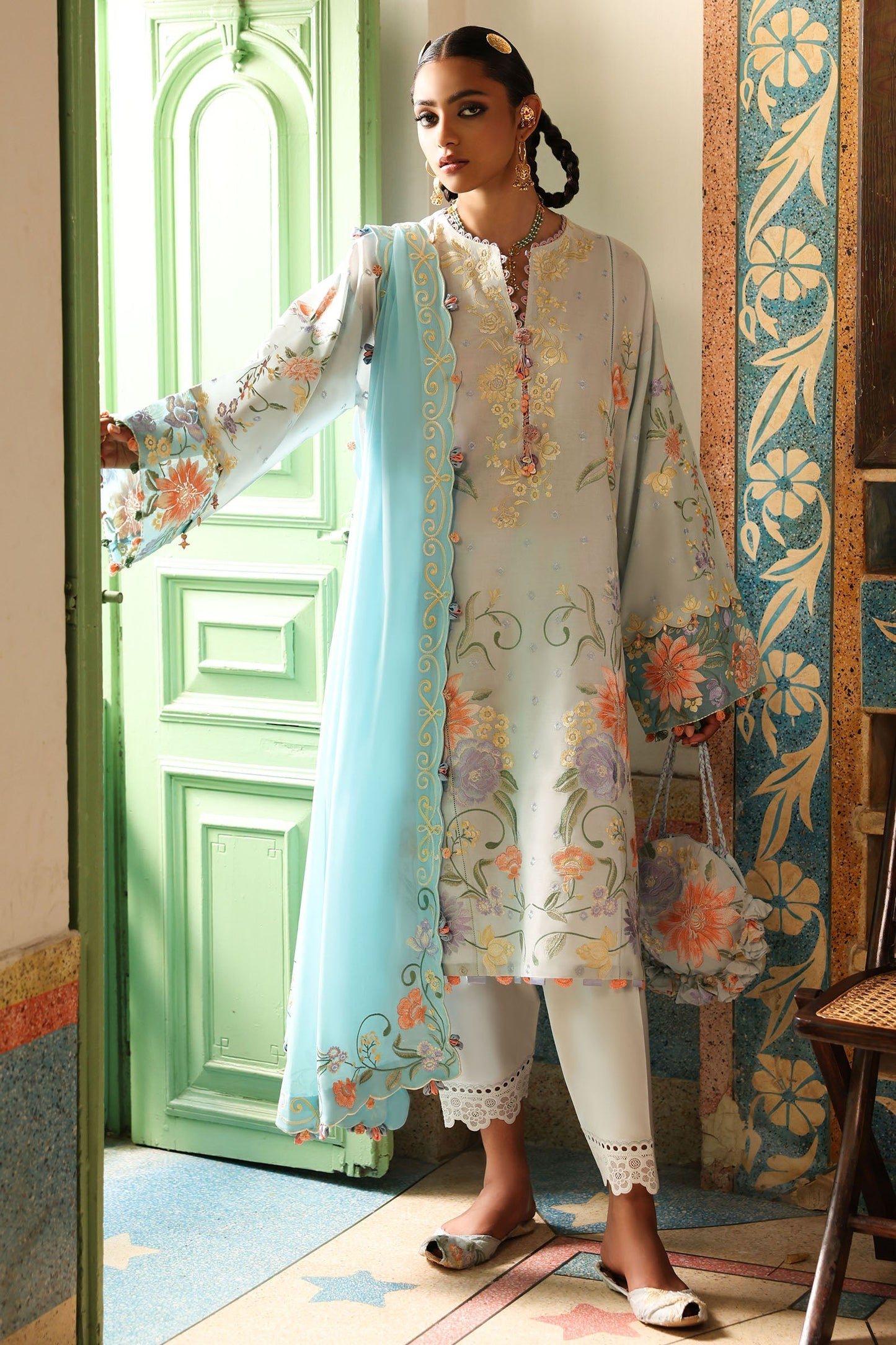 Zaha | Festive Lawn 25 | SHEHRBANO (ZF-25-03) L Ivory Lawn