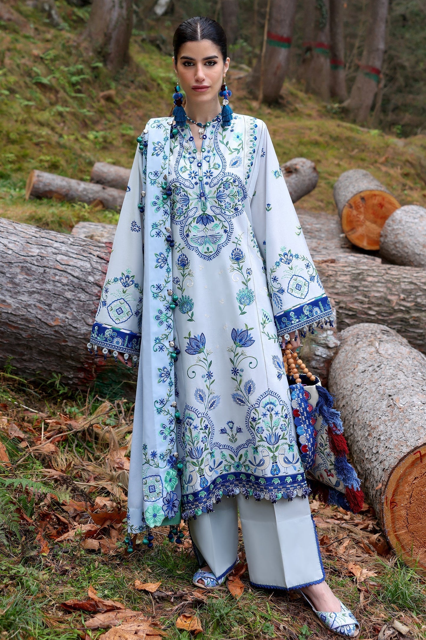 Zaha | Lawn 25 | KASHUR (ZL25-11 A) XS Ice Blue Lawn