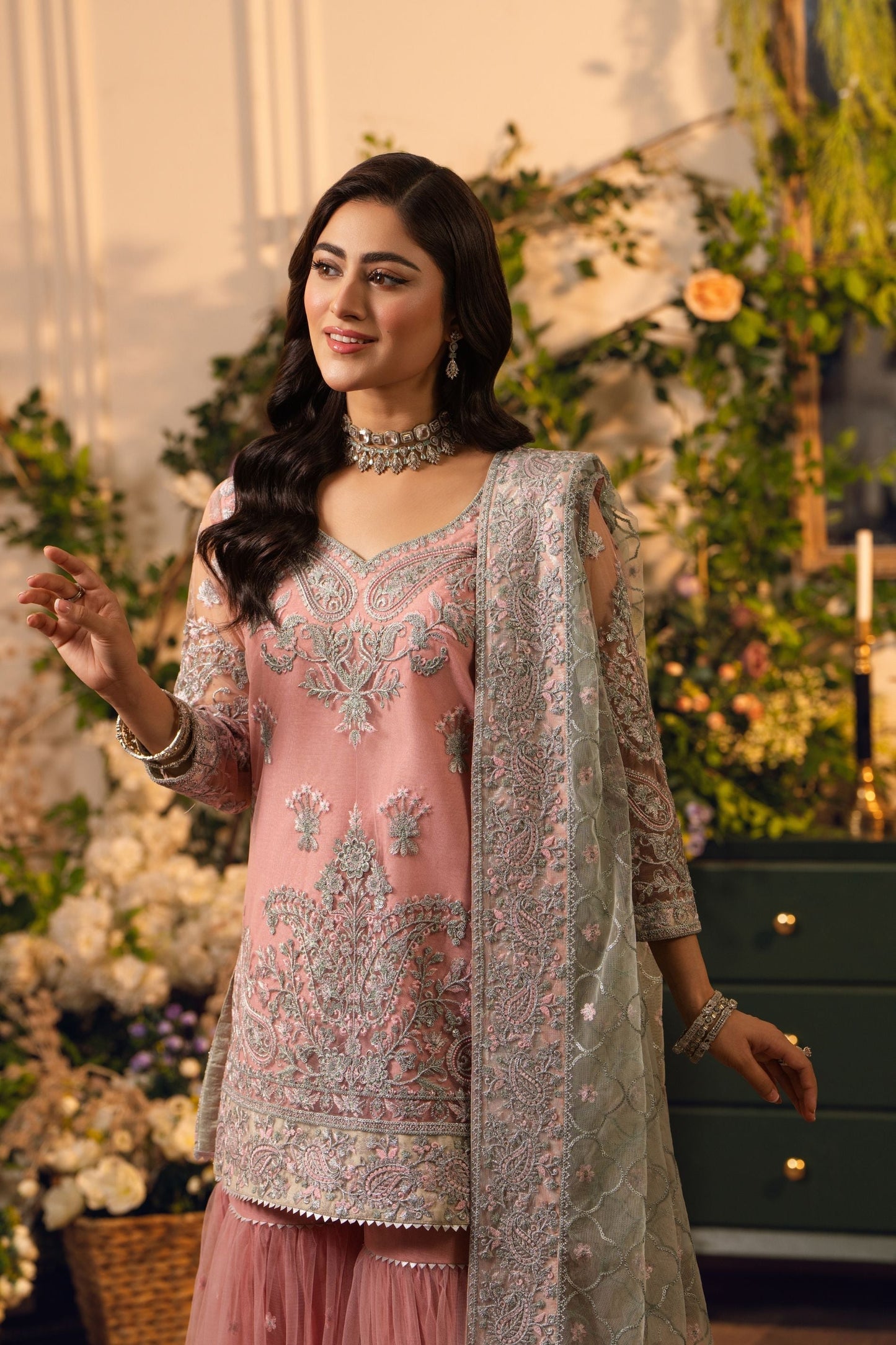 Hemstitch | Festive Edition 24 | Raya M Baby Pink Net