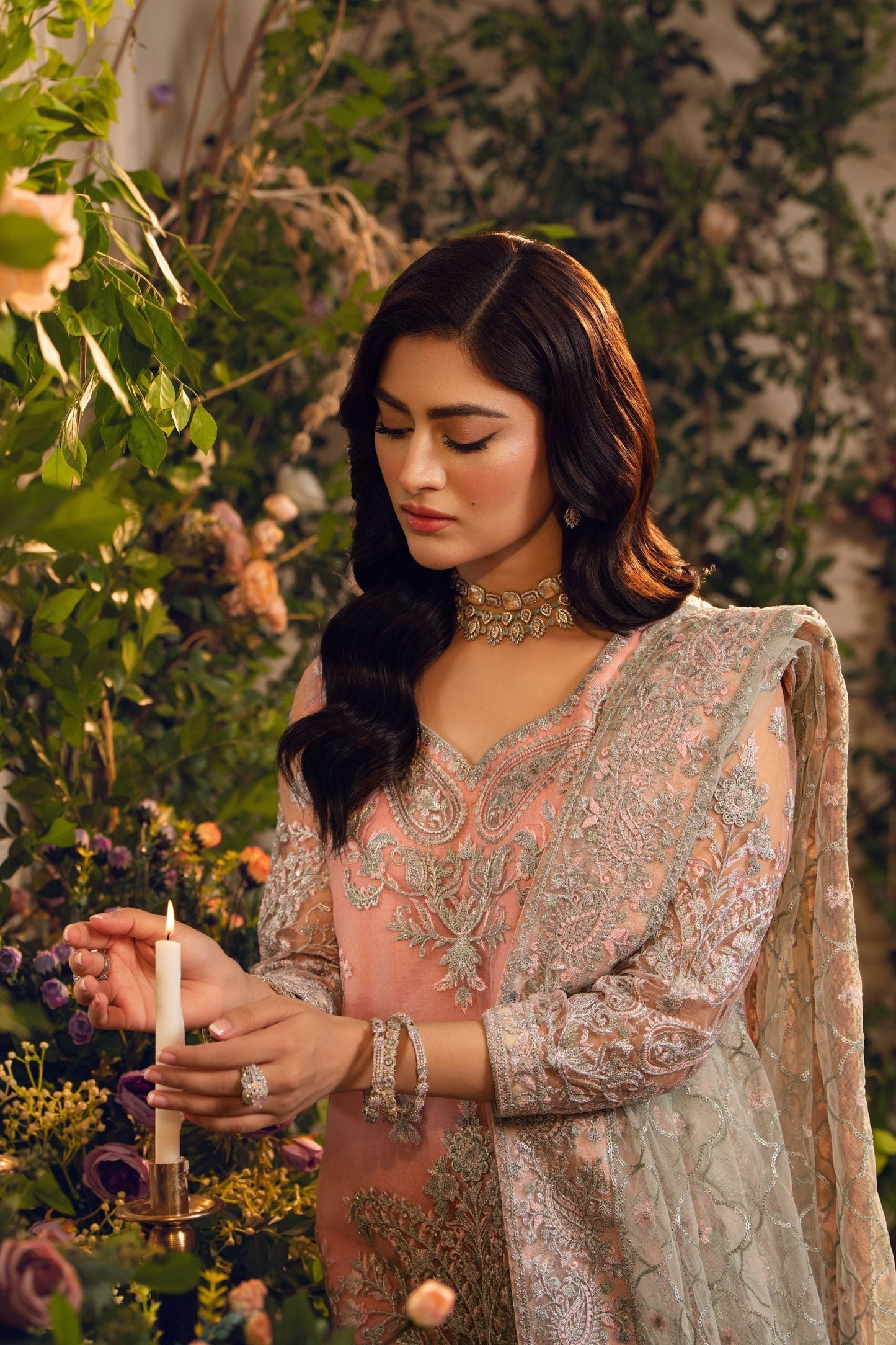 Hemstitch | Festive Edition 24 | Raya XL Baby Pink Net