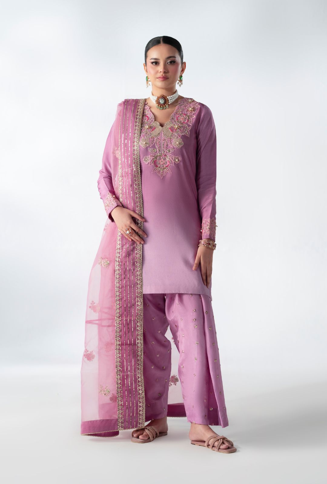 AJR Couture | Luxe Pret 25 | Floral Fusion - Pakistani Designer Dress - by AJR Couture - Type : Ladies Clothes - 100% Original at Saira Sultan