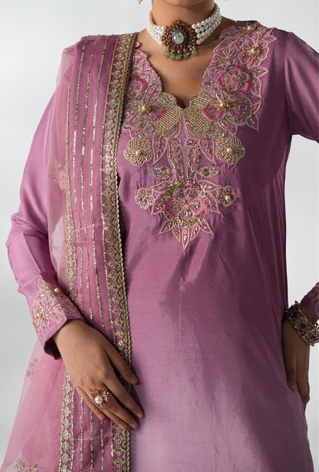 AJR Couture | Luxe Pret 25 | Floral Fusion - Pakistani Designer Dress - by AJR Couture - Type : Ladies Clothes - 100% Original at Saira Sultan