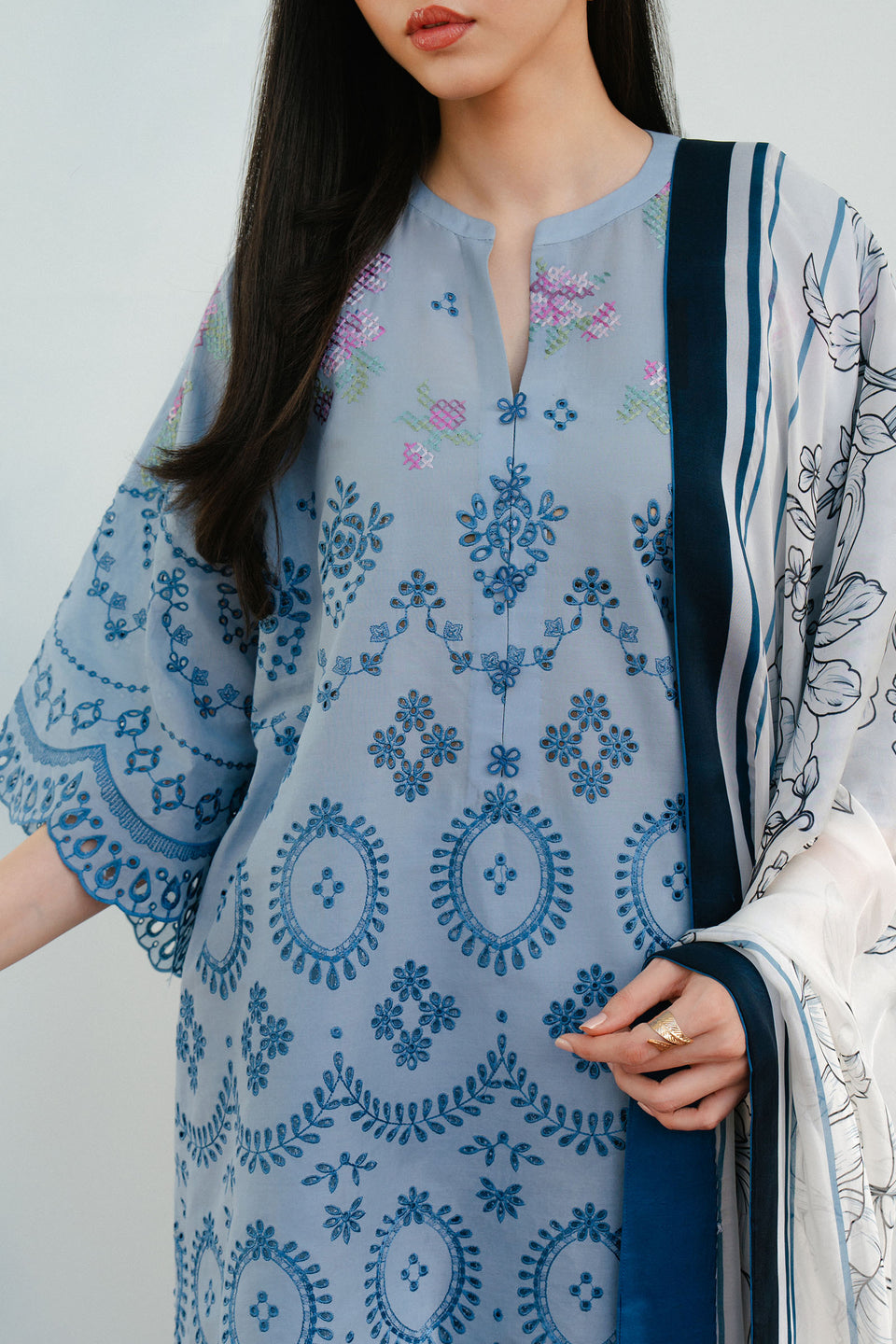 Zara Shahjahan | Coco Lawn 25 | VALI-6B M Blue Gray Lawn