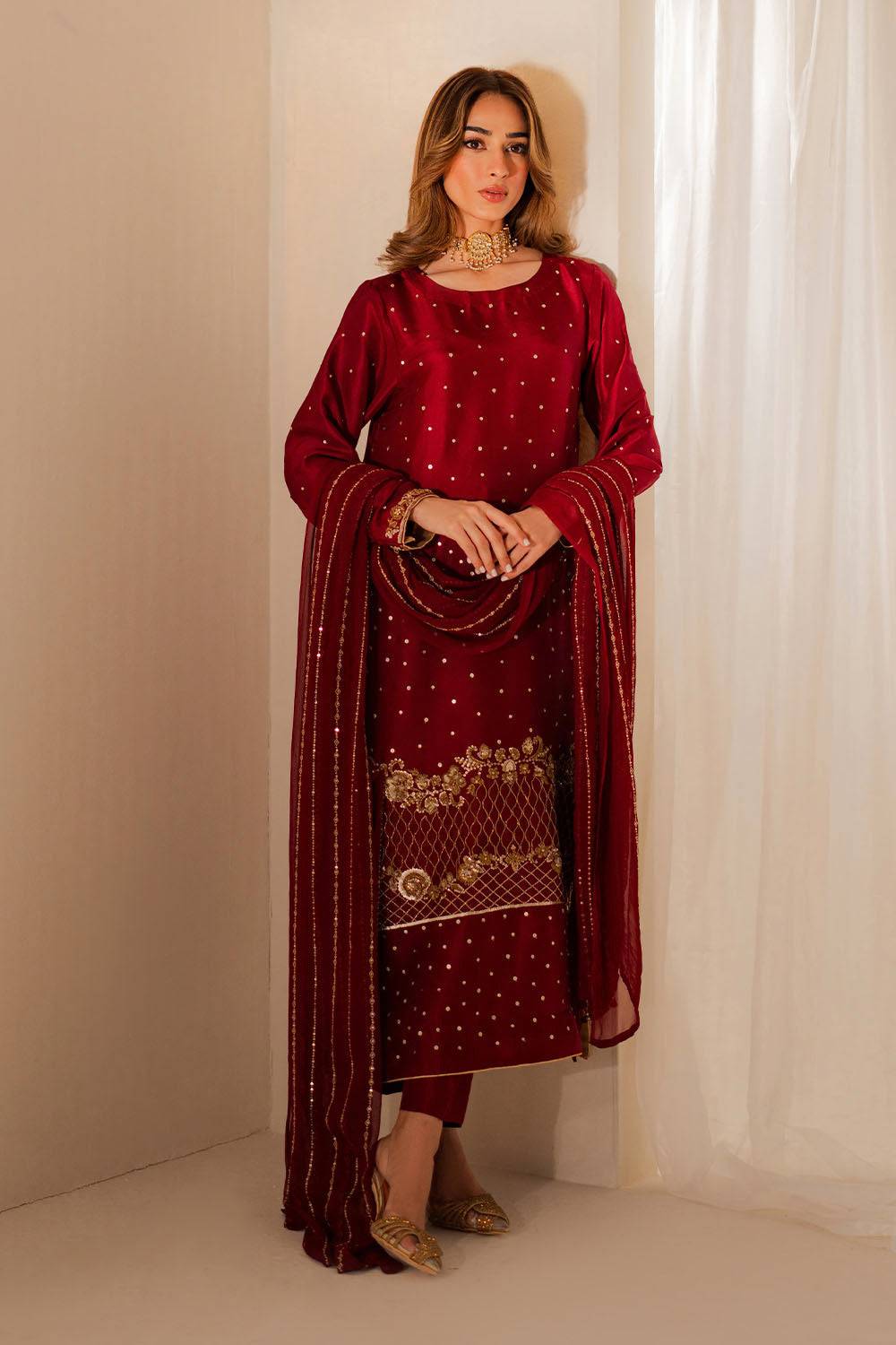 Vintage | Celine Luxe | Marina - Pakistani Designer Dress - by Vintage - Type : Ladies Clothes - 100% Original at Saira Sultan