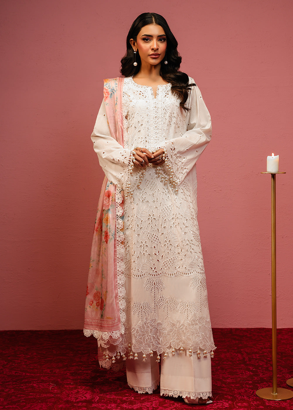 Al Karam | Schiffli Capsule | RTS | SHIRT, TROUSER & DUPATTA 8 - Pakistani Designer Dress - by Al Karam - Type : Ladies Clothes - 100% Original at Saira Sultan
