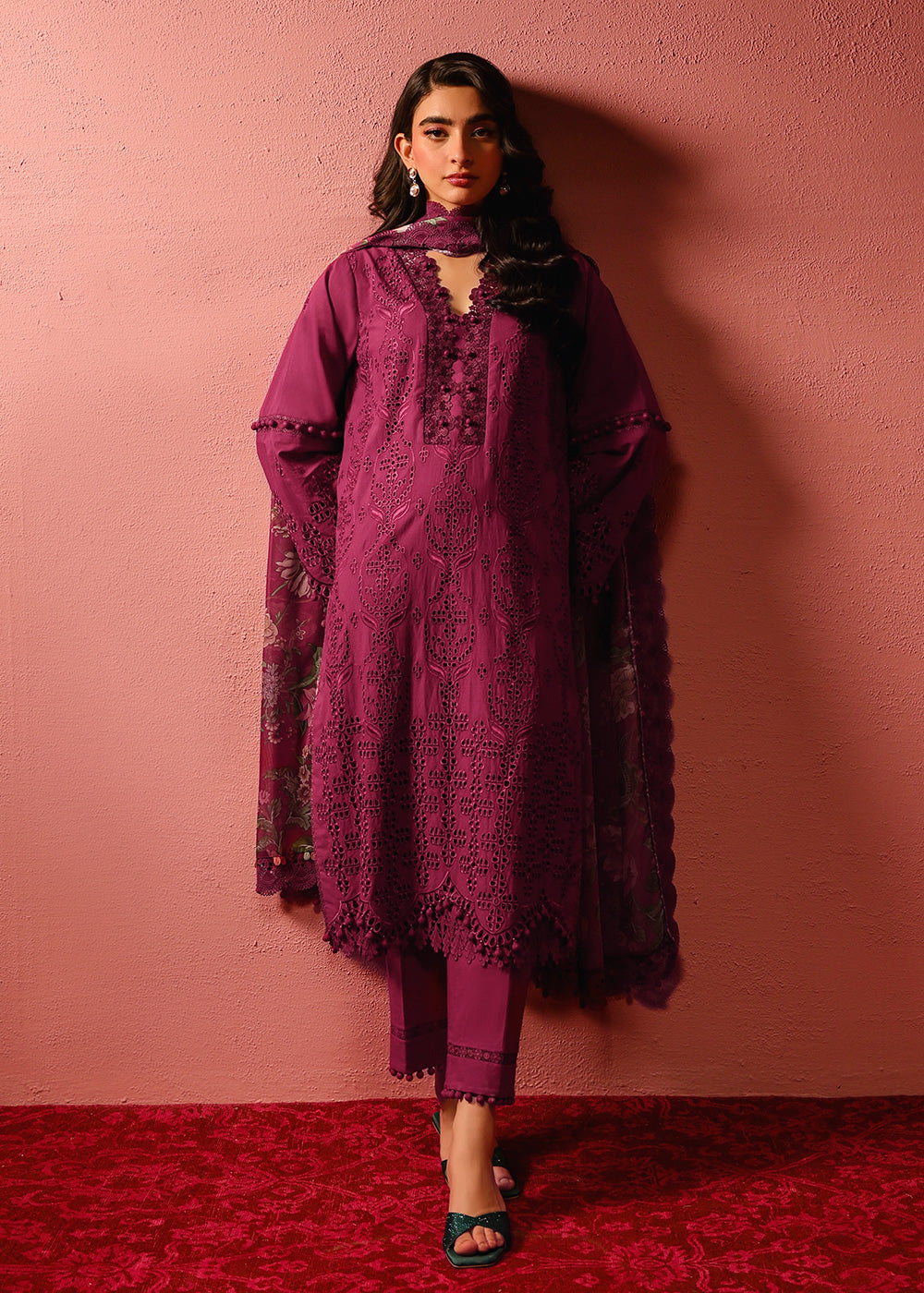 Al Karam | Schiffli Capsule | RTS | SHIRT, TROUSER & DUPATTA 1 - Pakistani Designer Dress - by Al Karam - Type : Ladies Clothes - 100% Original at Saira Sultan