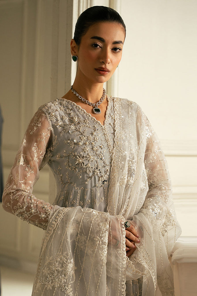 Cross Stitch | Wedding Collection 25 | WHISPERING BLUE M Gray Organza