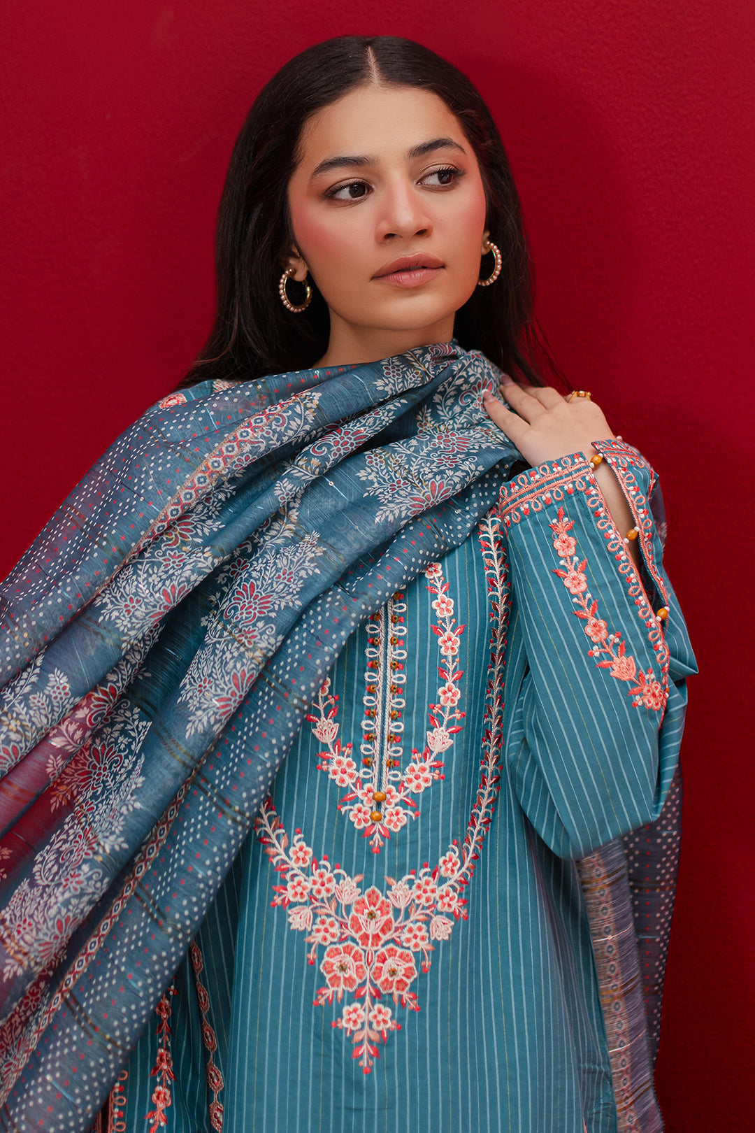 Zellbury | Winter Pret | Embroidered Kurta Dupatta Trouser - 1265 XL