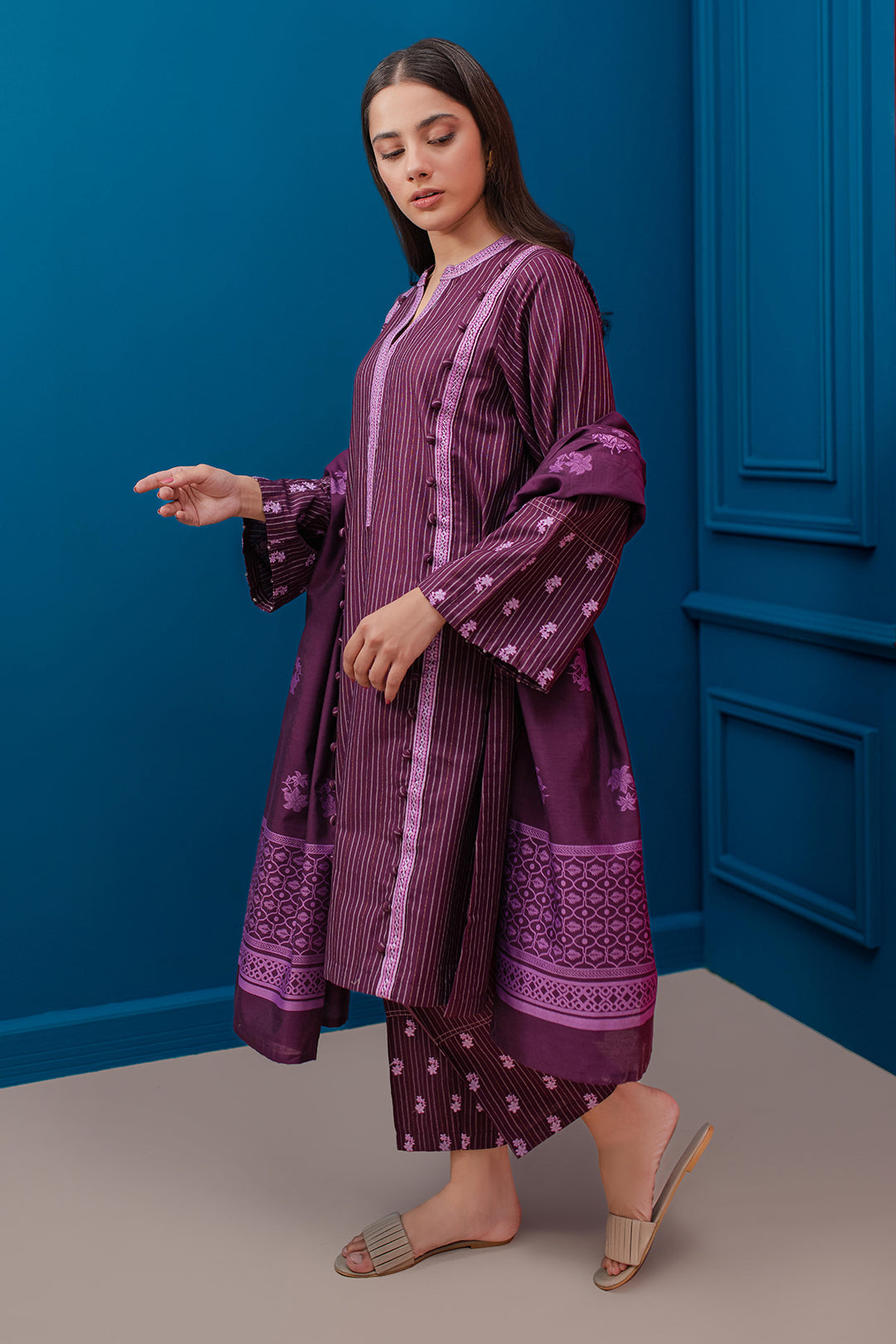 Zellbury | Winter Pret | Embroidered Kurta Dupatta Trouser - 1278