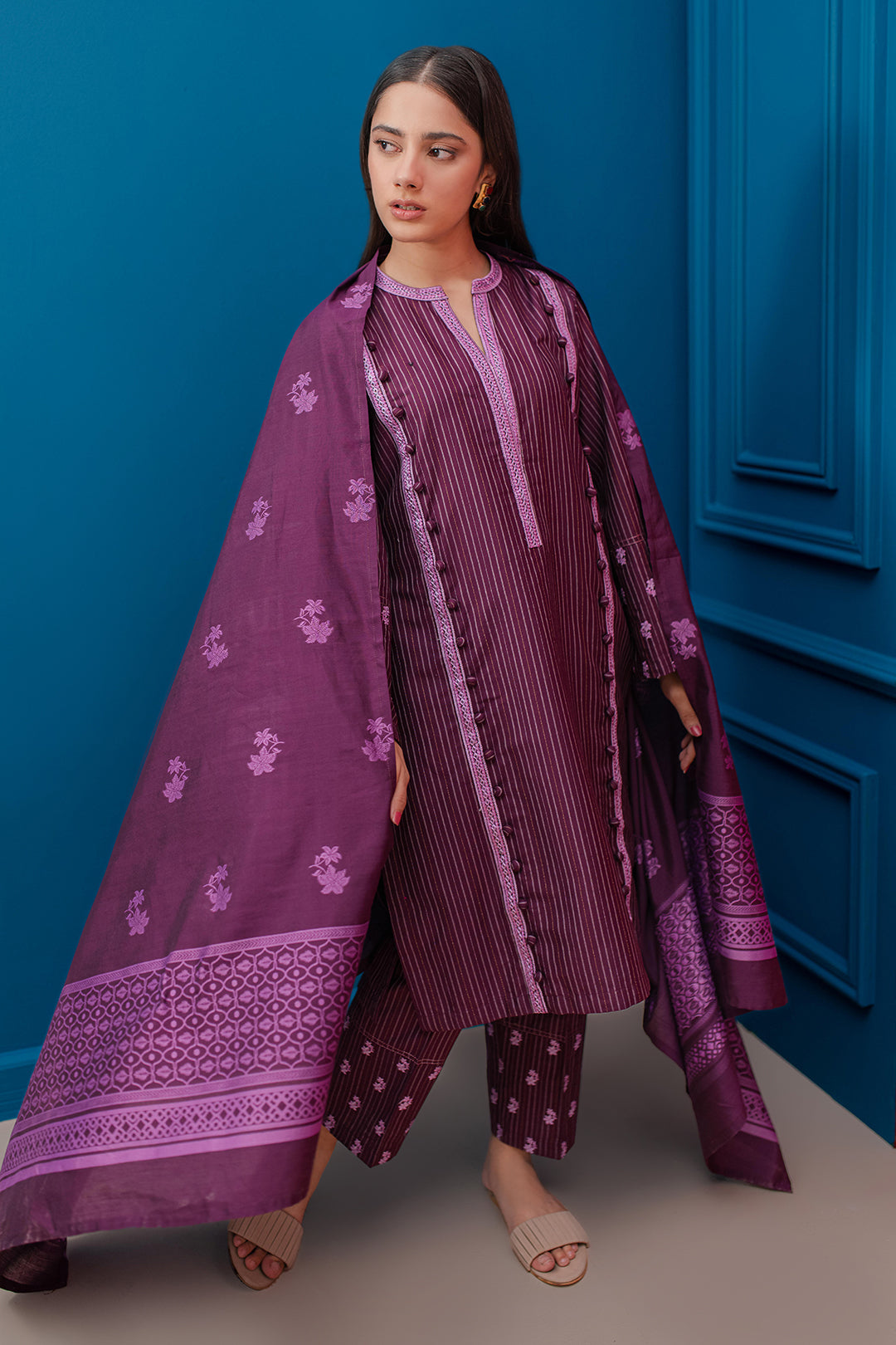 Zellbury | Winter Pret | Embroidered Kurta Dupatta Trouser - 1278