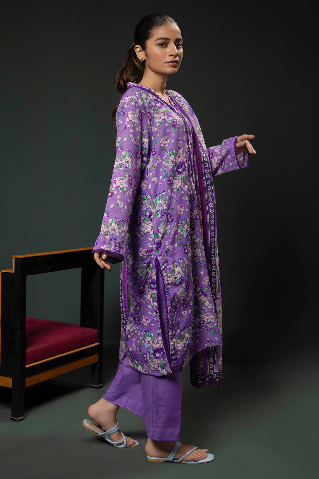 Zellbury | Winter Pret | Kurta Dupatta Trouser - 2948