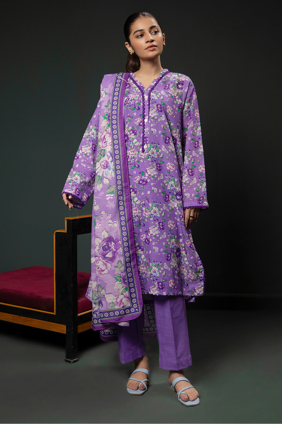 Zellbury | Winter Pret | Kurta Dupatta Trouser - 2948