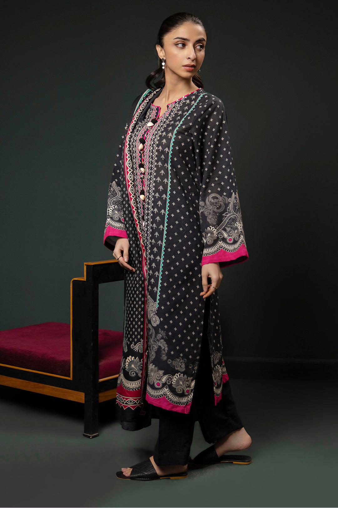 Zellbury | Winter Pret | Kurta Shawl Trouser - 3008