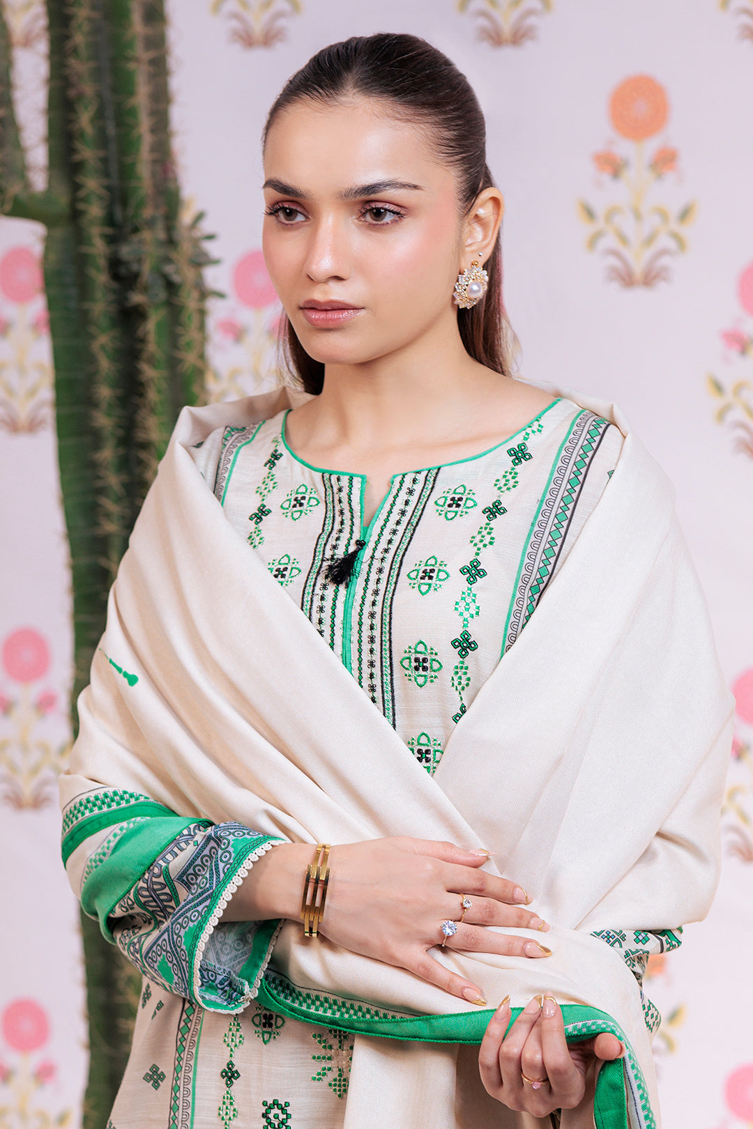 Zellbury | Winter Pret | Embroidered Kurta Dupatta Trouser - 3075