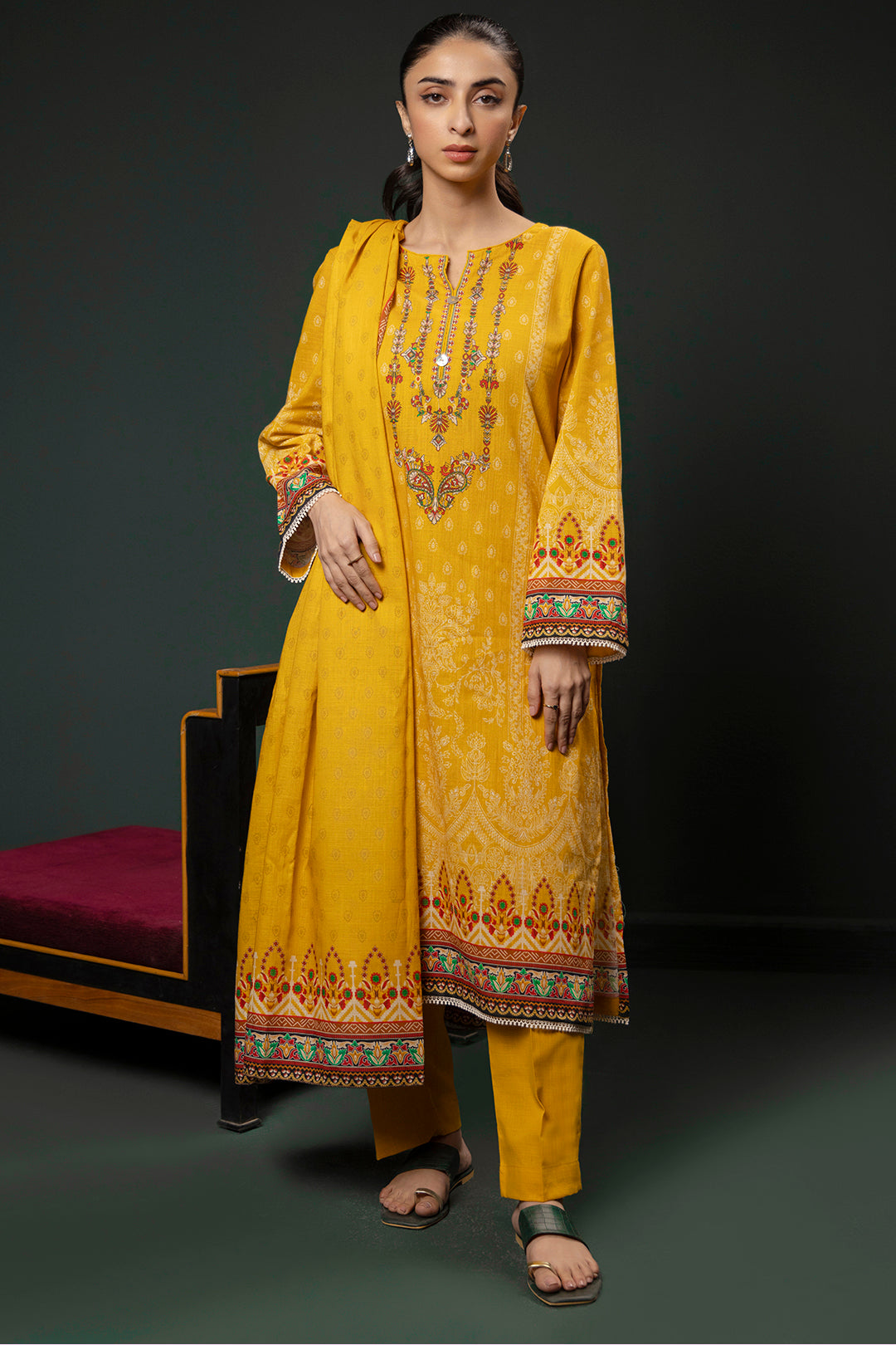Zellbury | Winter Pret | Kurta Dupatta Trouser - 3151