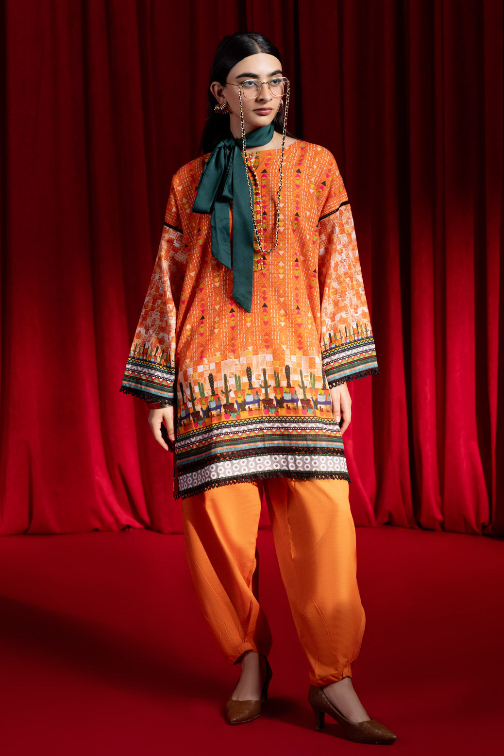 Bonanza Satrangi | Orange Khaddar 2 Piece (WS1242P01) 8 Orange